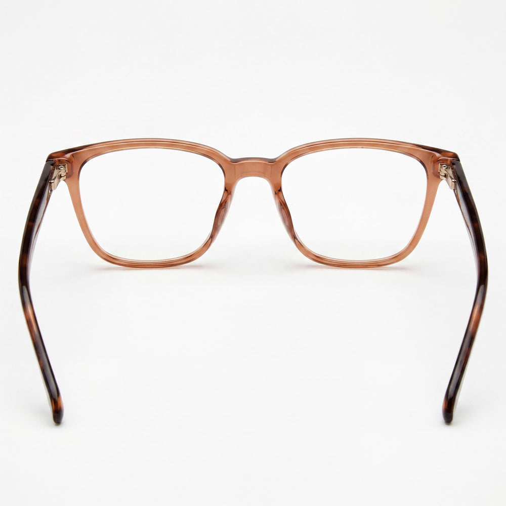 Gafas de sol Fossil Fos 7126 para mujer, armazón de plástico transparente marrón claro, lentes marrones claros, 52 mm