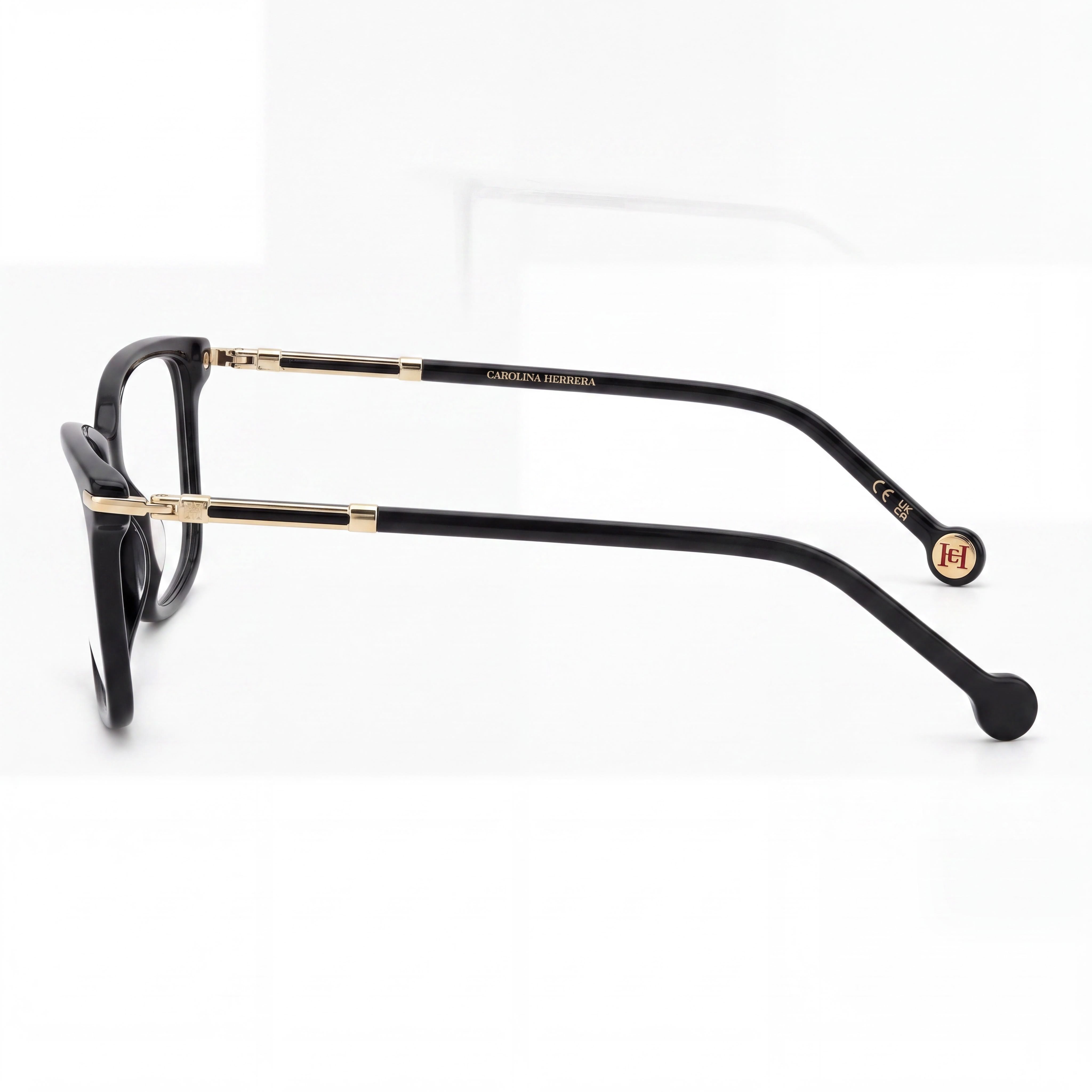 Carolina Herrera Classic Women's Sunglasses, Black Plastic Frame with Multicolor Non-Polarized Lenses, 56-14mm, Photo 3