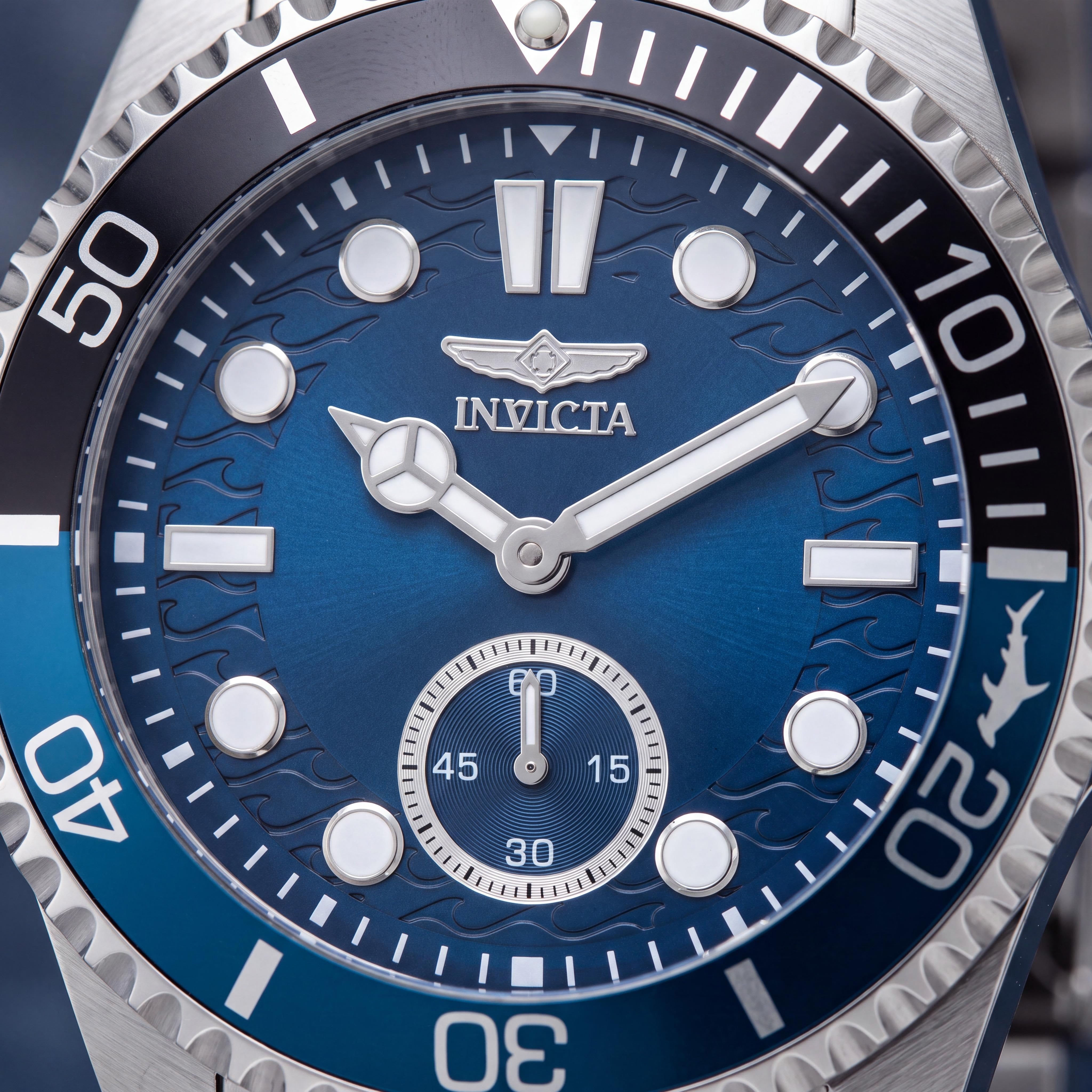 Invicta Pro Diver 49432 Men's Stainless Steel Quartz Movement Wristwatch with Blue Dial, 43mm Case, Photo 2