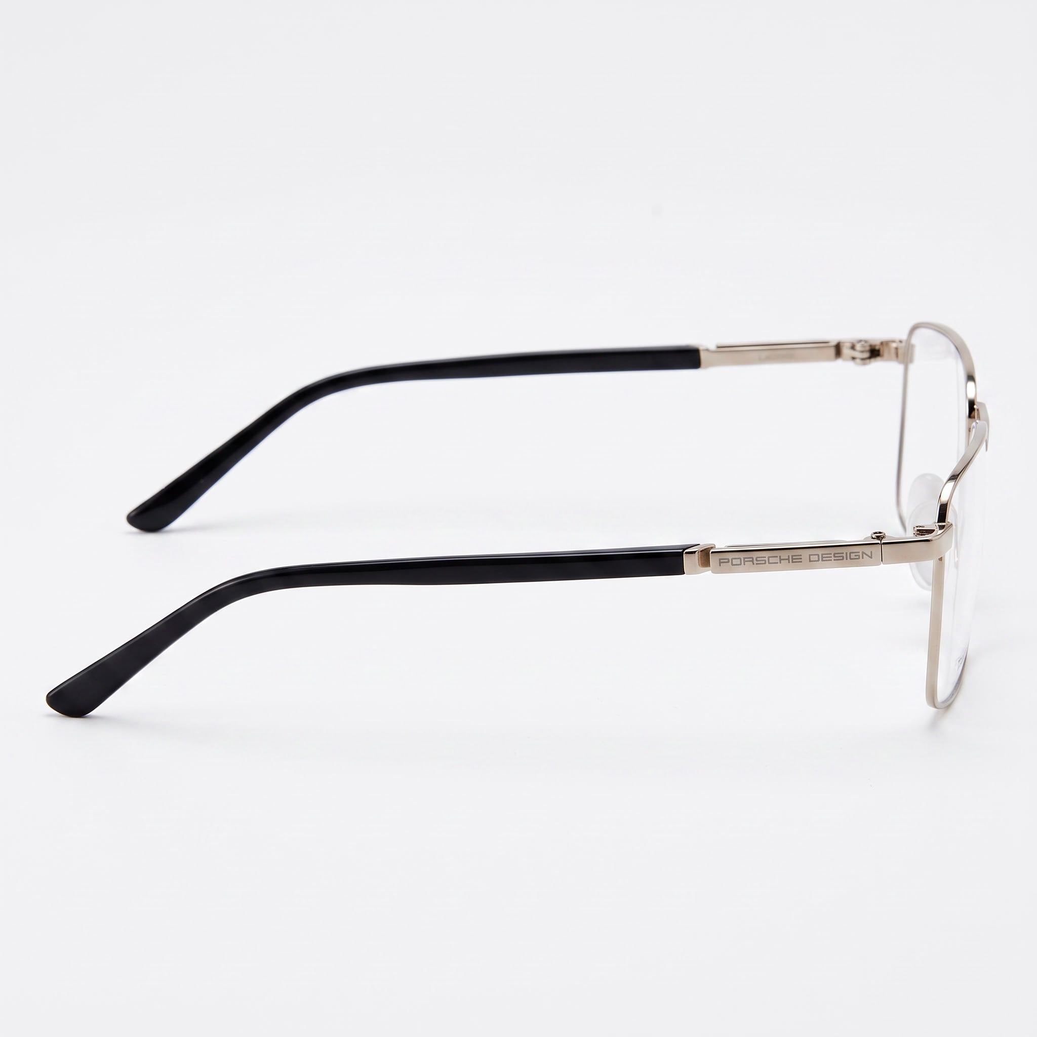 Porsche P8729 Women's Modern Titanium Frame Gold Black Transparent Lens Sunglasses 55mm, Photo 3
