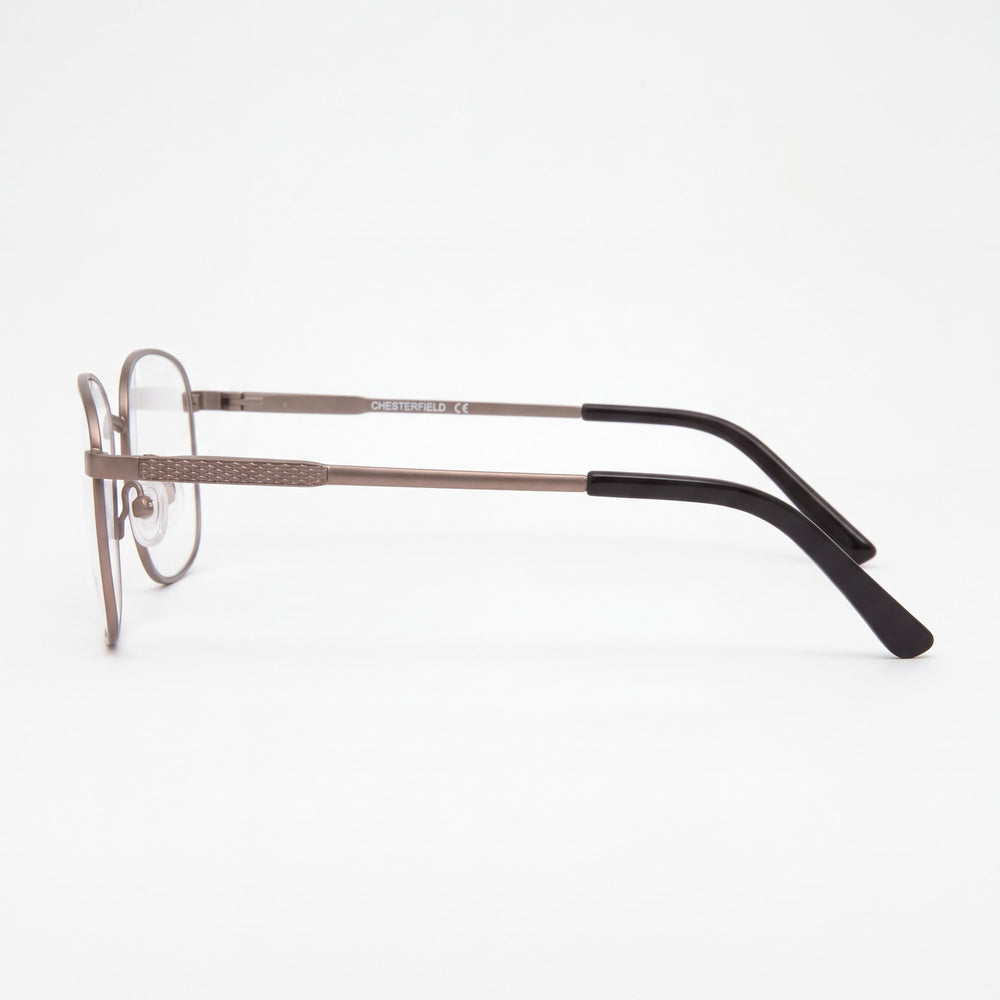 Gafas Chesterfield 890/T para hombre, rectangulares, de aro completo, con montura de titanio en color gris baquelita, talla 53-19-145