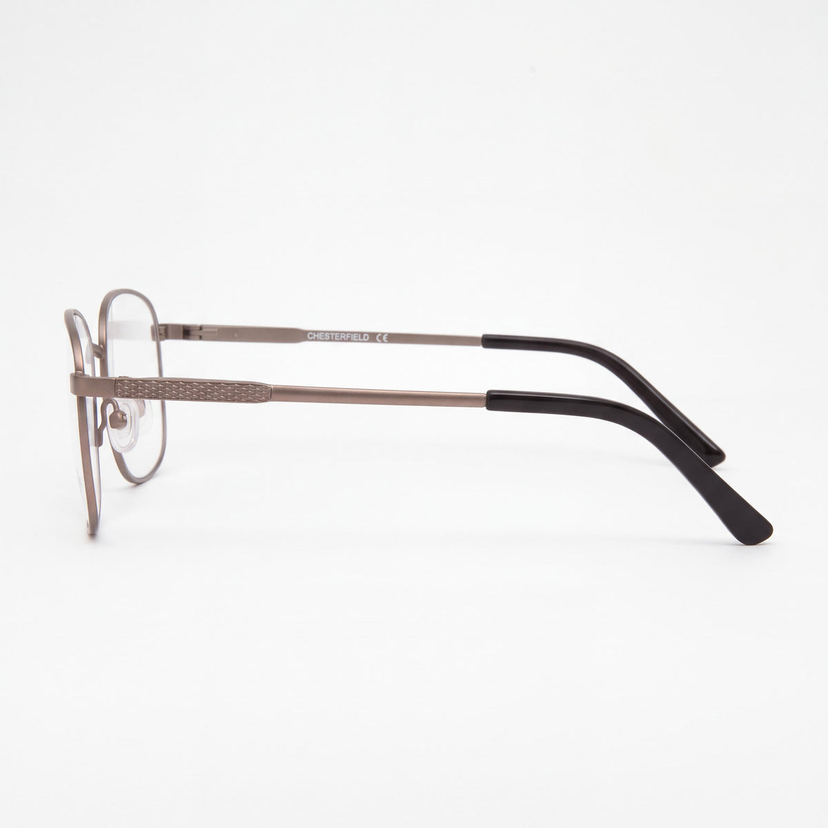 Chesterfield 890/T Men's Full Rim Rectangle Eyeglasses with Bakelite Gray Titanium Frame, Size 53-19-145, Photo 3