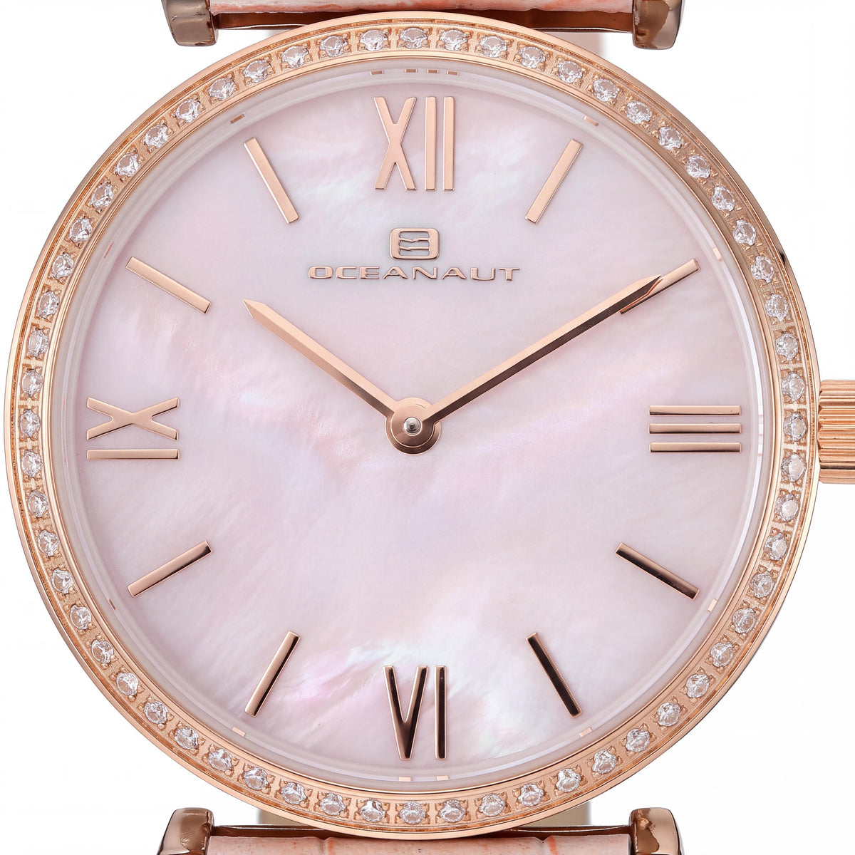 Reloj Oceanaut de cuarzo para mujer con esfera de nácar rosa, bisel de cristal, resistente al agua, Photo 2