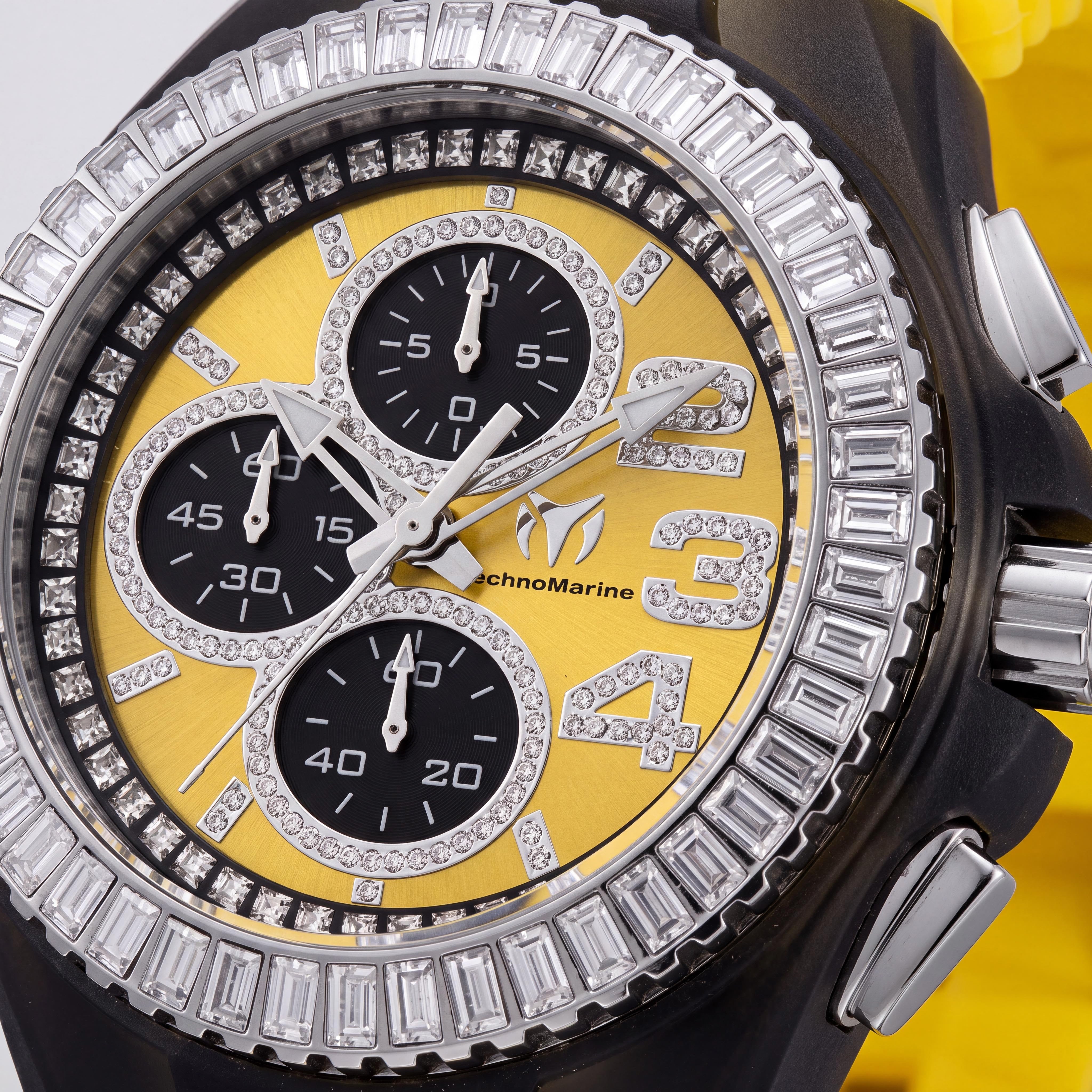 Reloj Technomarine de correa Unisex, caja de acero inoxidable amarilla de 45 mm, banda de silicona, resistente al agua hasta 200 m, que brilla en la oscuridad, Photo 2