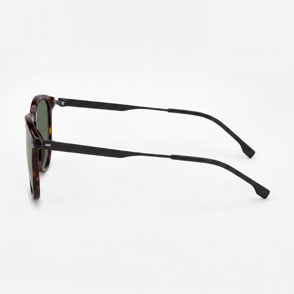 Hugo Boss Boss 1639/S Rectangular Women's Lightweight Havana Matte Black Acetate Green Lens Sunglasses 52mm