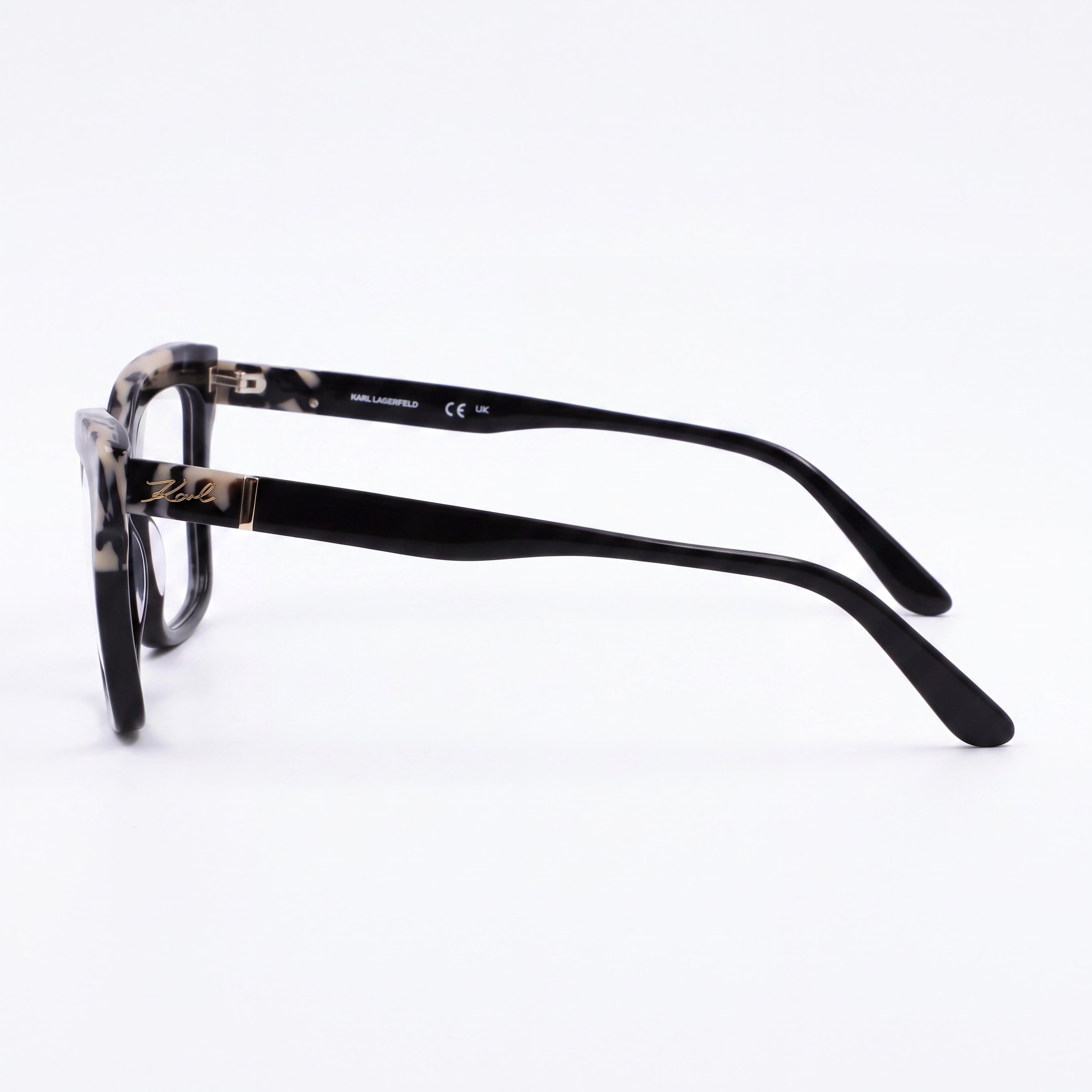 KARL LAGERFELD Casual Women's Black Marble Acetate Eyeglasses 52mm, Photo 3