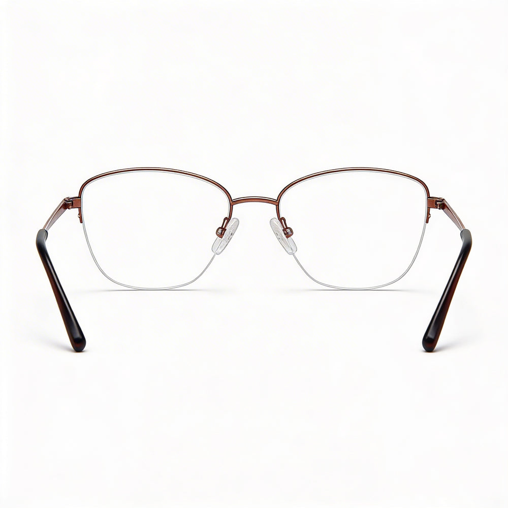 Adensco Ad 252 Men's Burgundy Metal Frame Clear Polycarbonate Lens Eyewear, Size 53-17-140