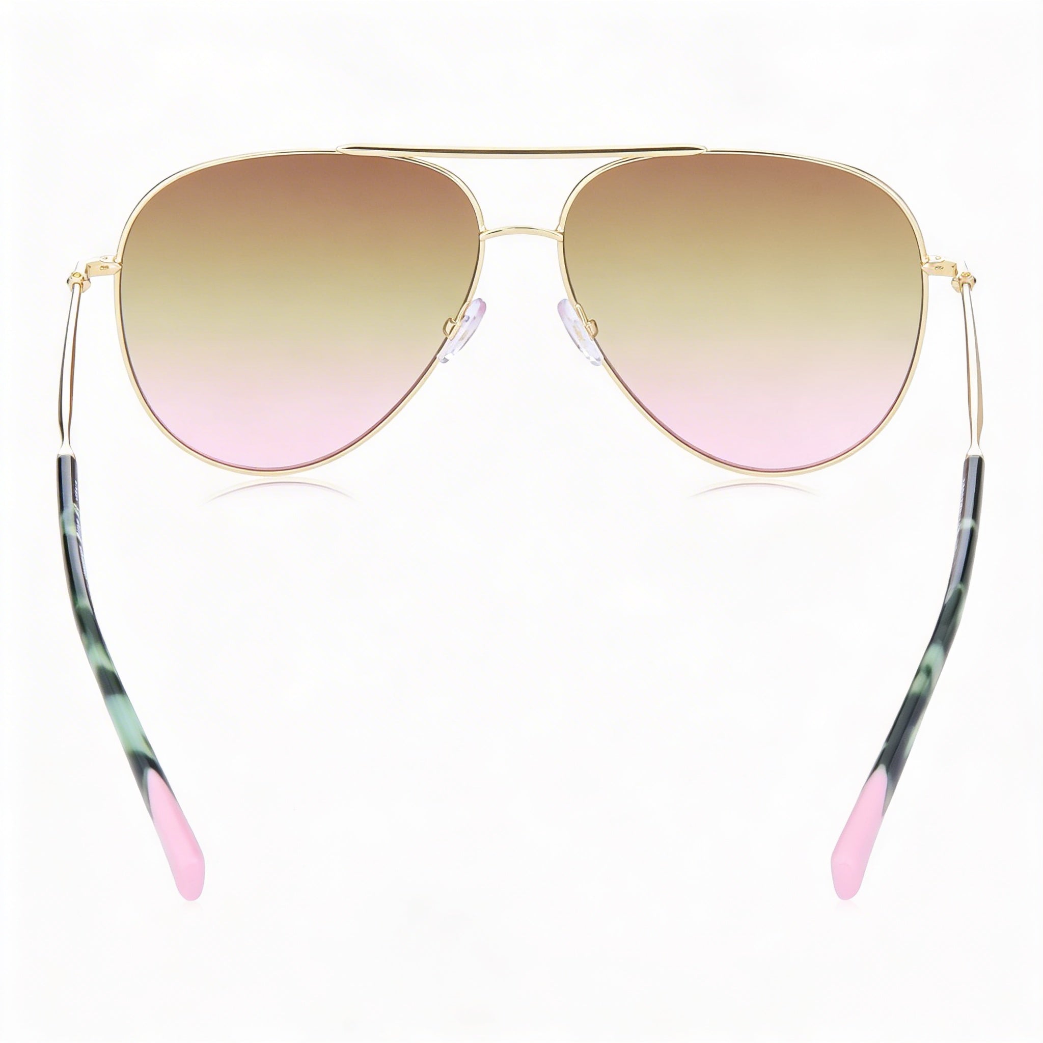 Gafas de sol Missoni de aviador para mujer, gradiente dorado, gris y rosa, acero inoxidable, protección 100% UV, 60 mm, Photo 3