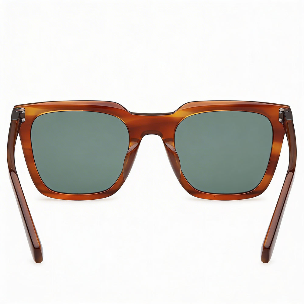 Guess Gu00279 Gafas de sol de hombre con montura de plástico de cuerno marrón claro y lentes de policarbonato marrón Protección UV 400 51mm