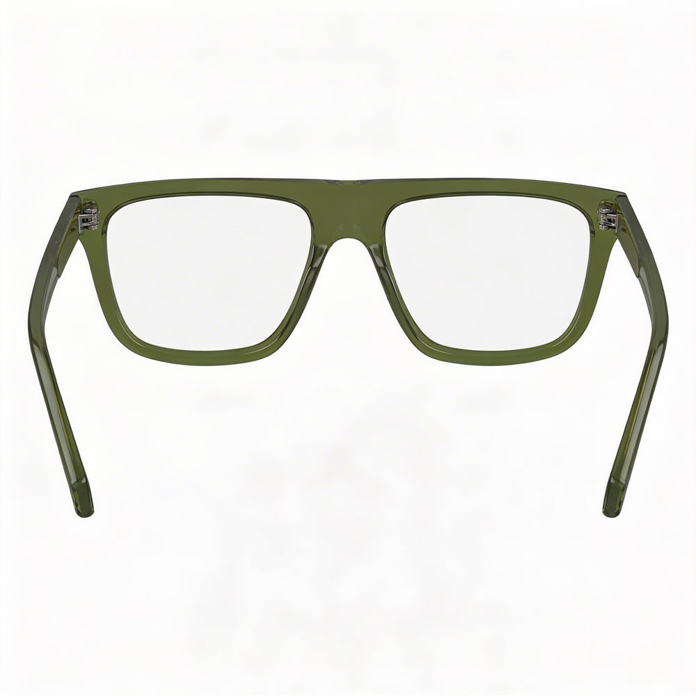 Gafas de sol Salvatore Ferragamo SF2997 para hombre con montura de metal y lentes en color caqui transparente, 55 mm