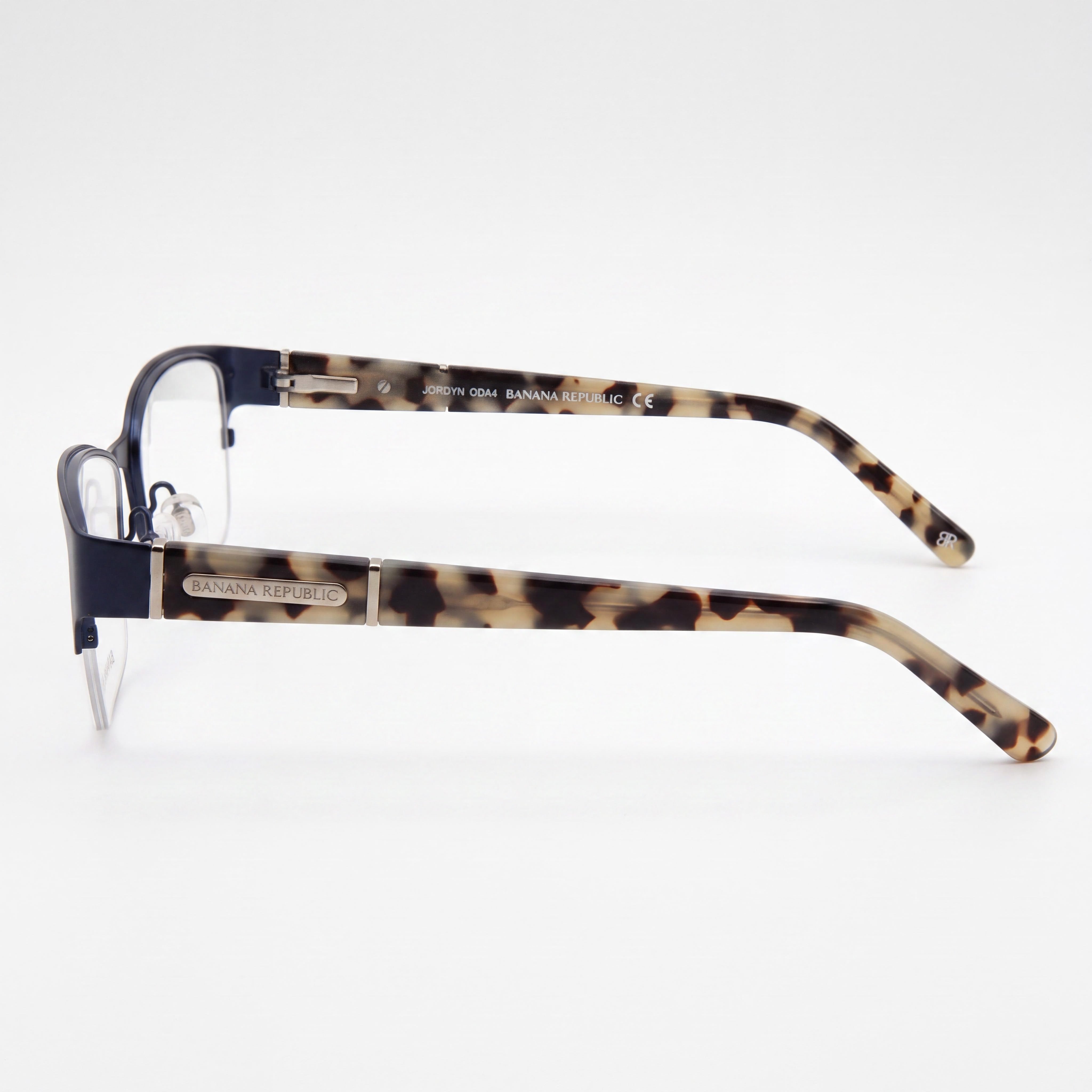BANANA REPUBLIC 0Da4 Unisex Metal Rectangular Semi-Rimless Eyeglasses Light Blue Navy Demo Lenses 52-16-130, Photo 2