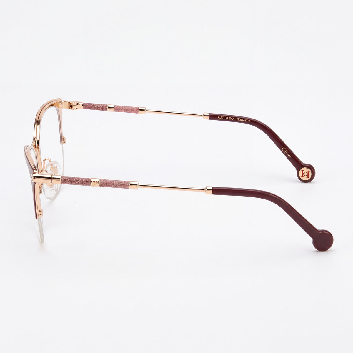 Carolina Herrera HER 0153 Women's Classic Non-Polarized Sunglasses with Alloy Steel Frame, Gold Burgundy Lenses 54mm, Photo 3