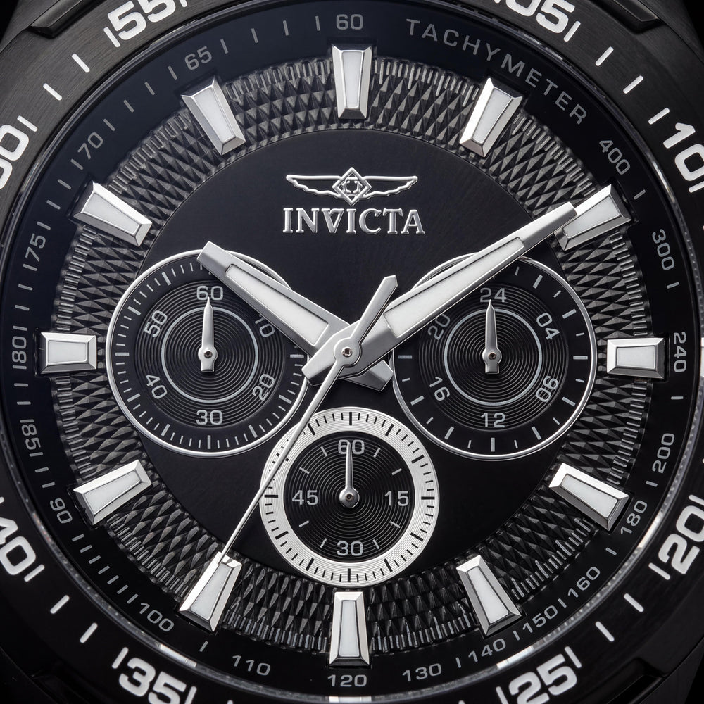 Invicta Speedway Quartz Movement Men's Black Ion-Plated Stainless Steel Watch 48mm