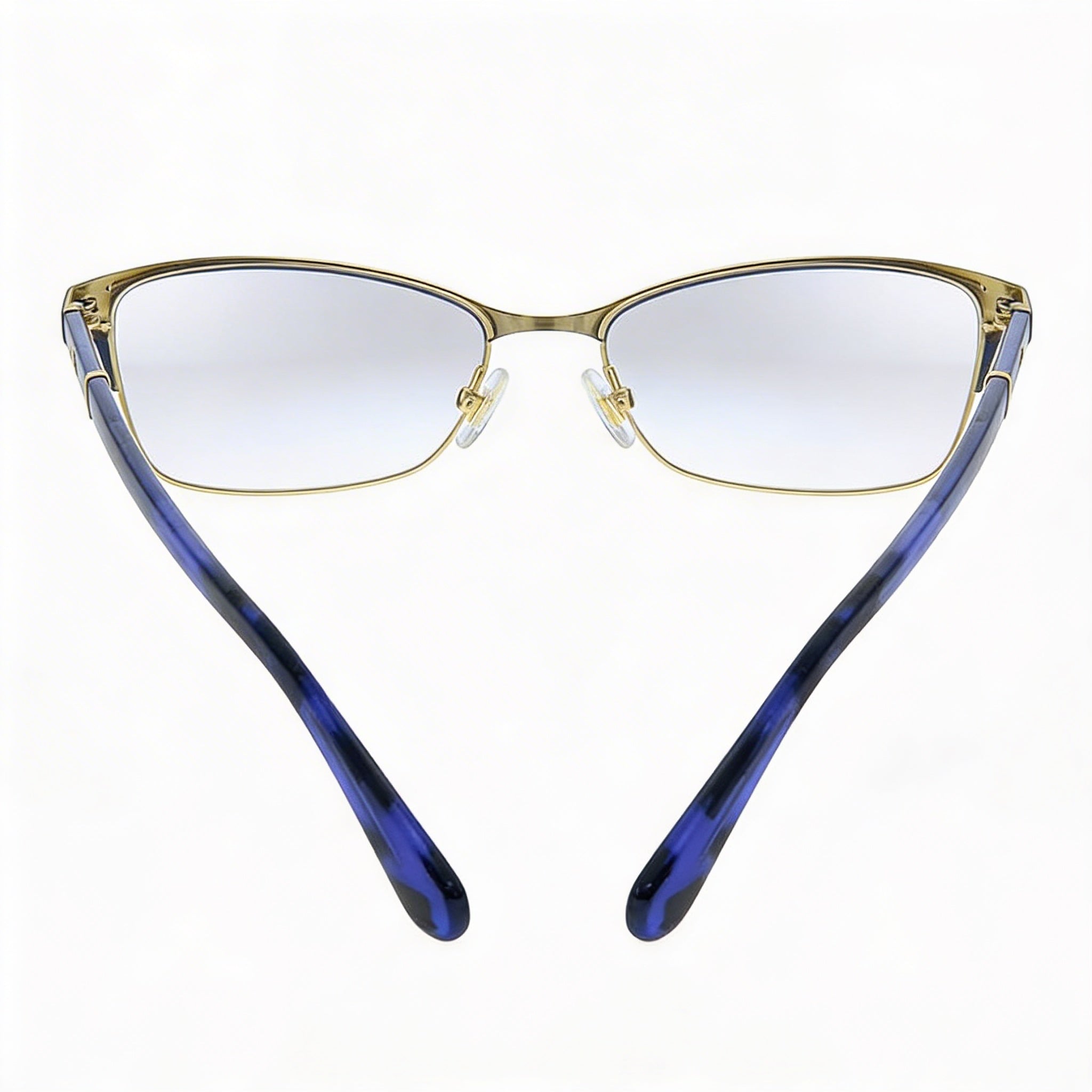 kate spade new york Laurianne Unisex Metal Frame Optical Eyeglasses, Matte Blue Havana, Clear Lens, 50mm, Photo 4
