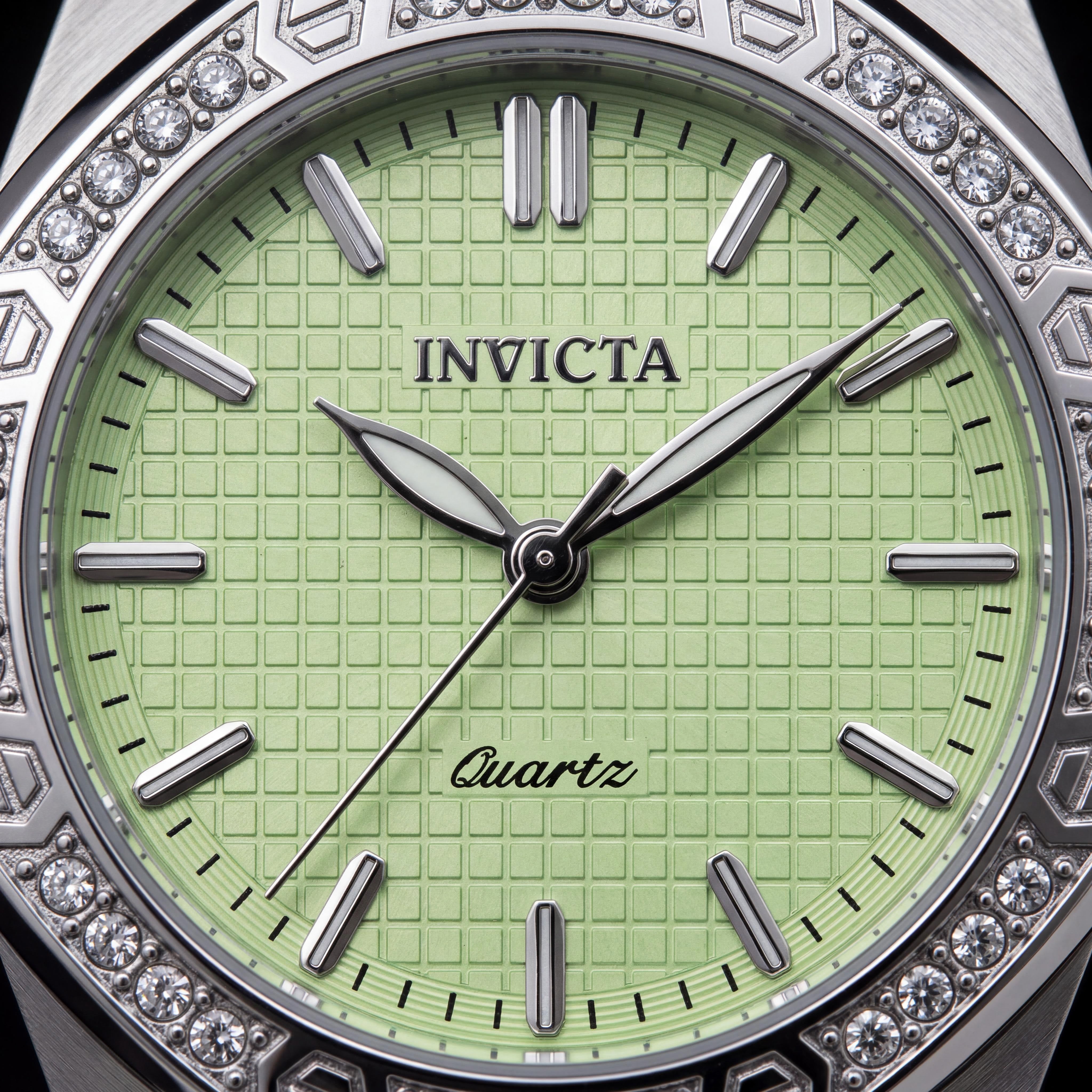 Invicta Wildflower 69374 Women's 33mm Silver Stainless Steel Bracelet Quartz Watch with Green Dial, Photo 2