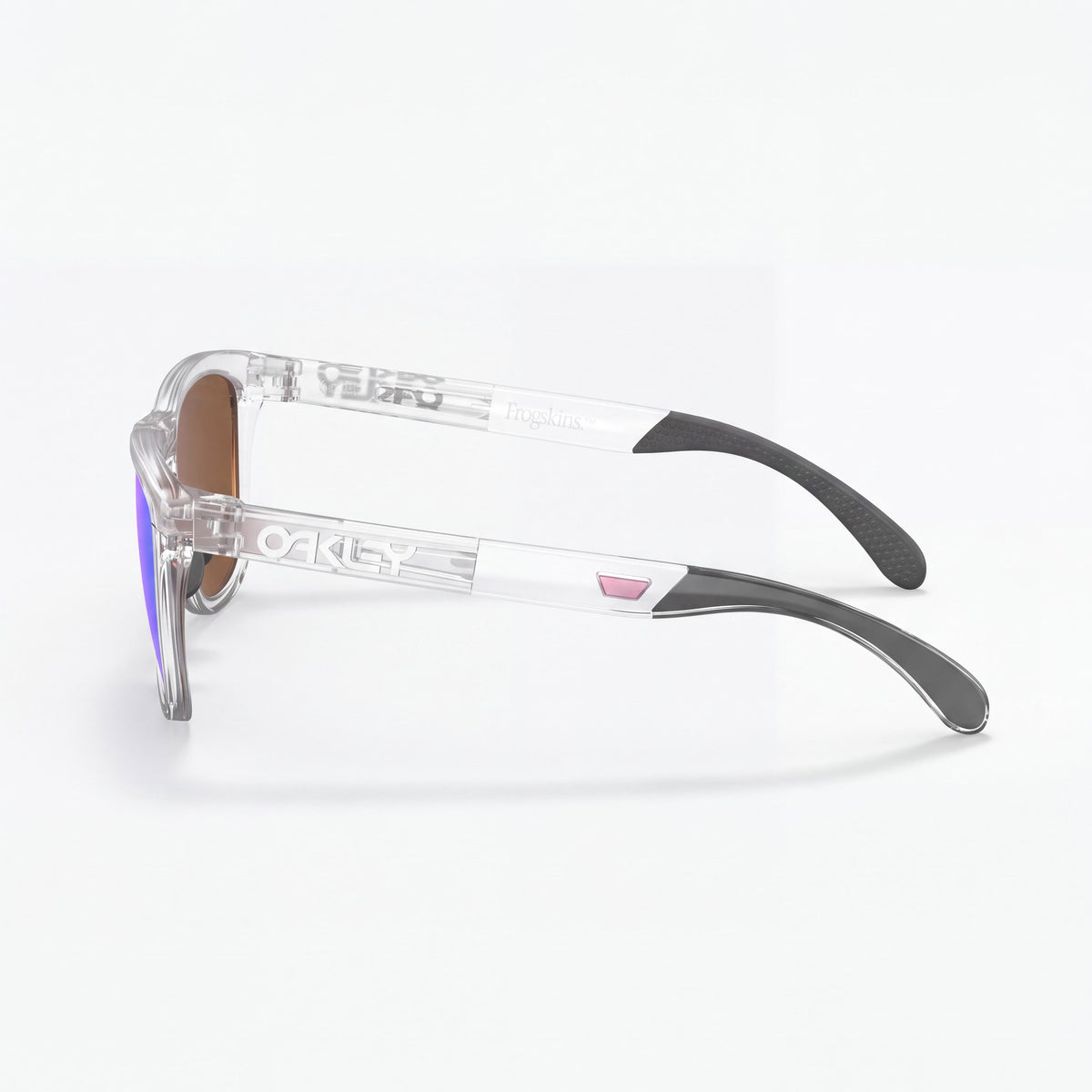 Gafas de sol unisex cuadradas Oakley 0OO9284, montura transparente mate, lentes Prizm violeta no polarizadas, 100 % protección UV, 55 mm, Photo 3