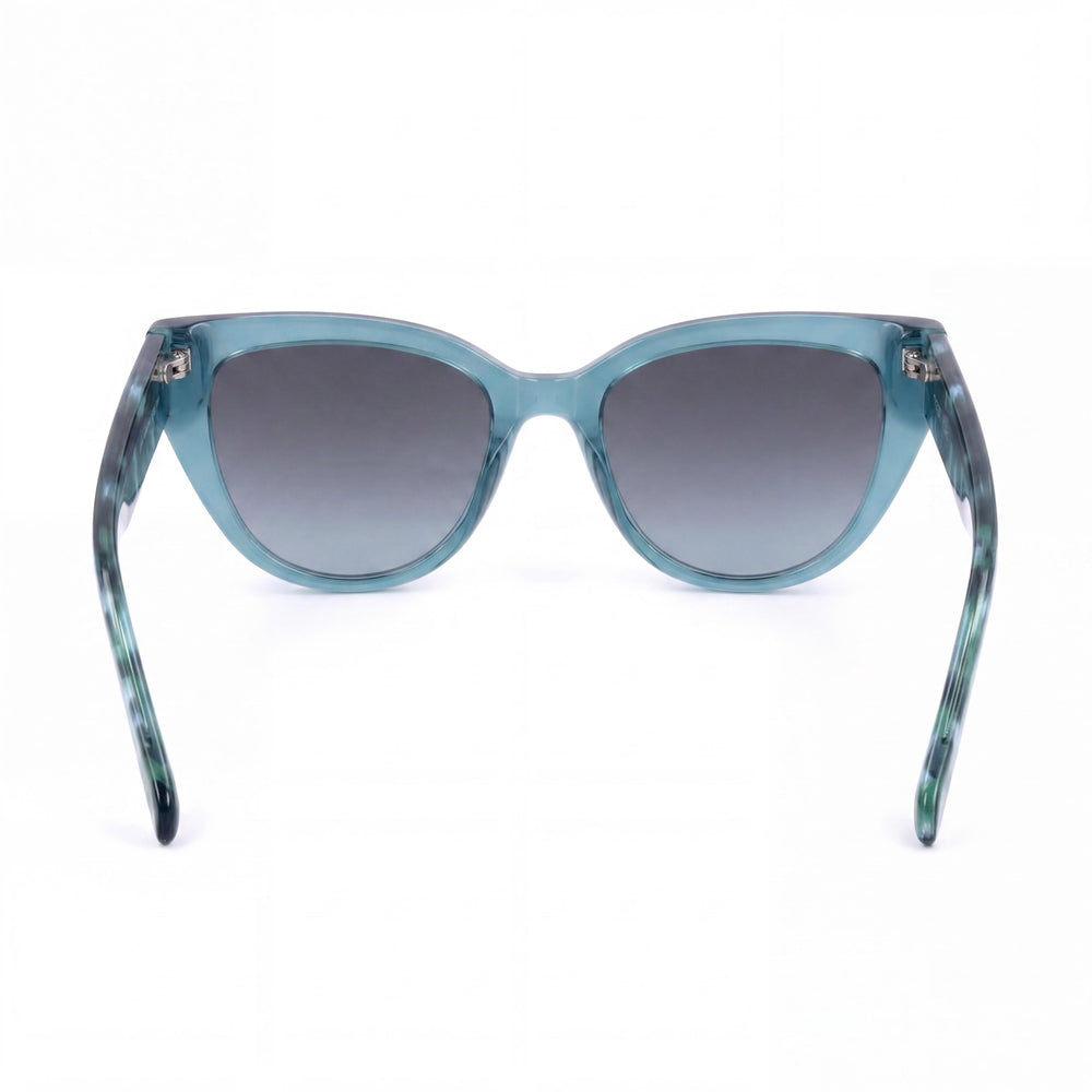 Fossil FOS 2125/S Women's Grey Petrol Crystal Teal Acetate Sunglasses Grey Petrol Lenses UV Protection 52-18-140