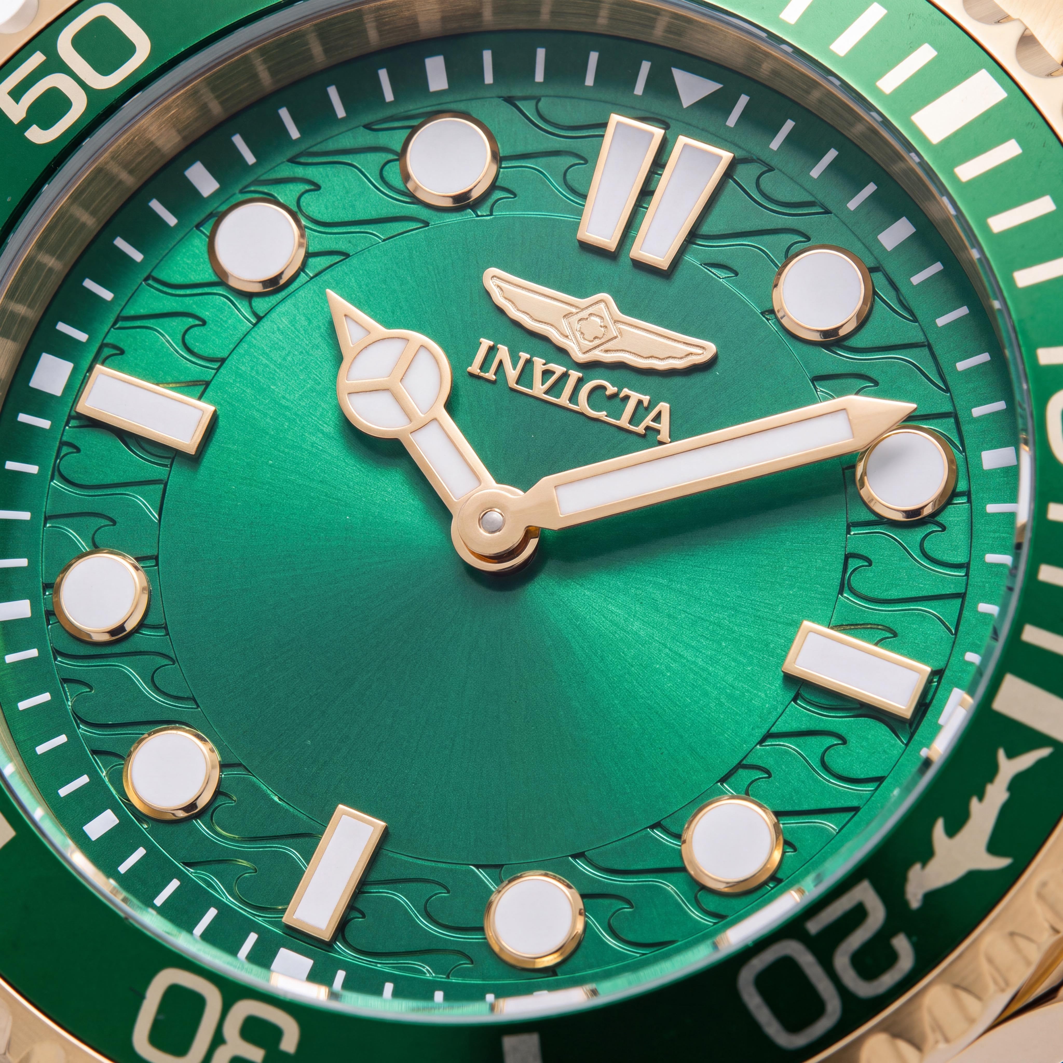 Invicta Pro Diver 49702 Men's Stainless Steel Bracelet 43mm Green Dial Quartz 10 ATM Water Resistant Watch, Photo 2