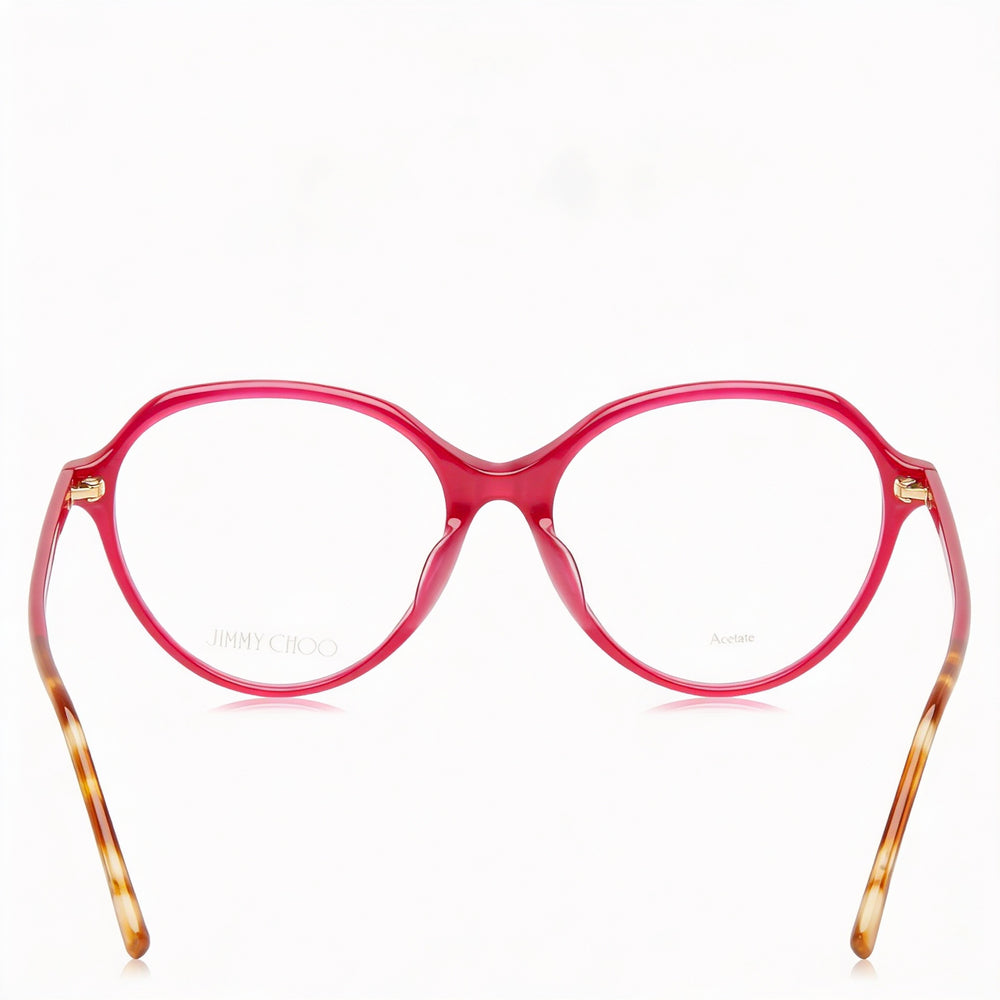 JIMMY CHOO Jc345/F Women's Acetate Optical Eyeglass Frames with Demo Plastic Lenses, Lens Width 52mm and Bridge Width 17mm
