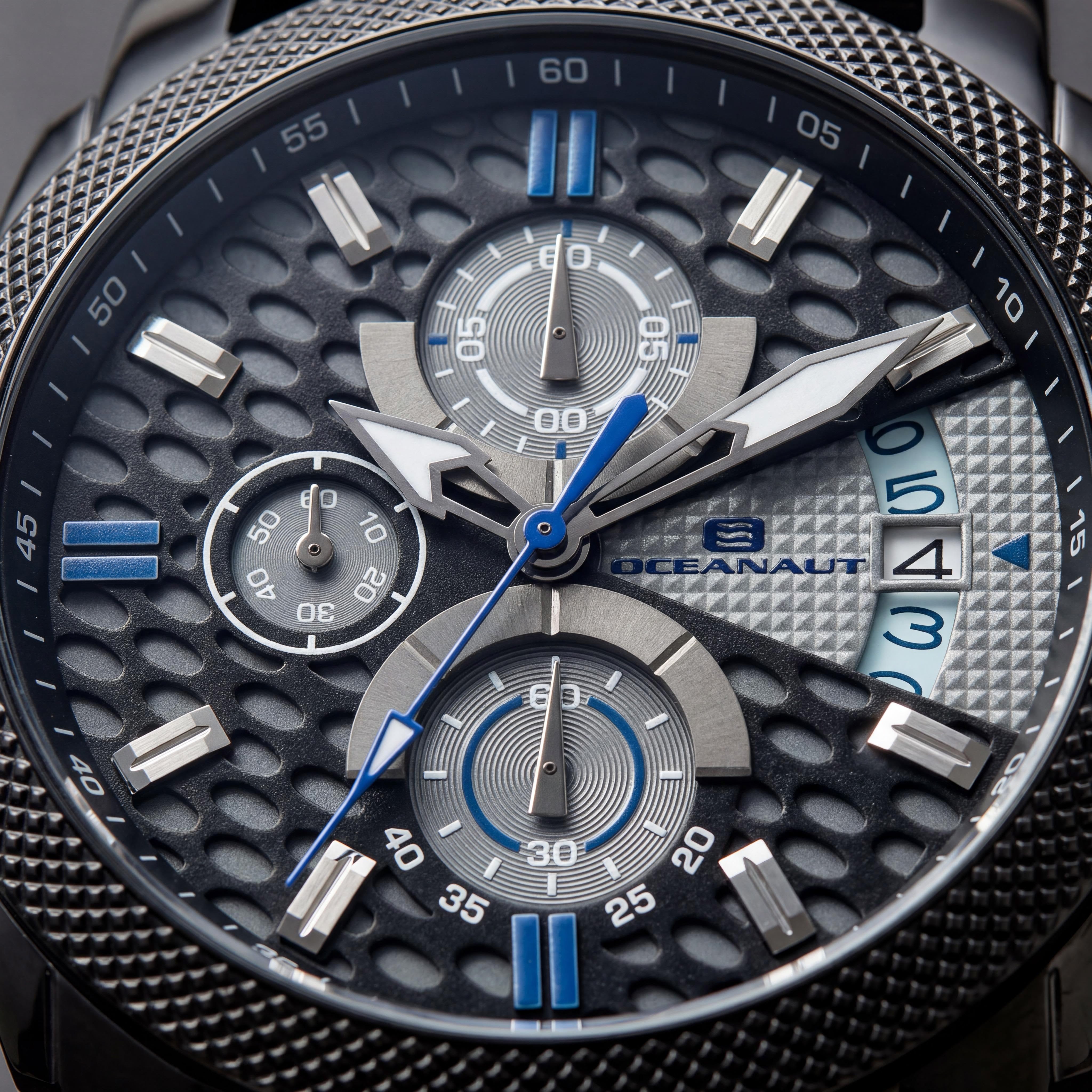Oceanaut OC2321 Kryptonite Men's Chronograph Date Display Stainless Steel Rubber Black & Grey 42mm, Photo 2