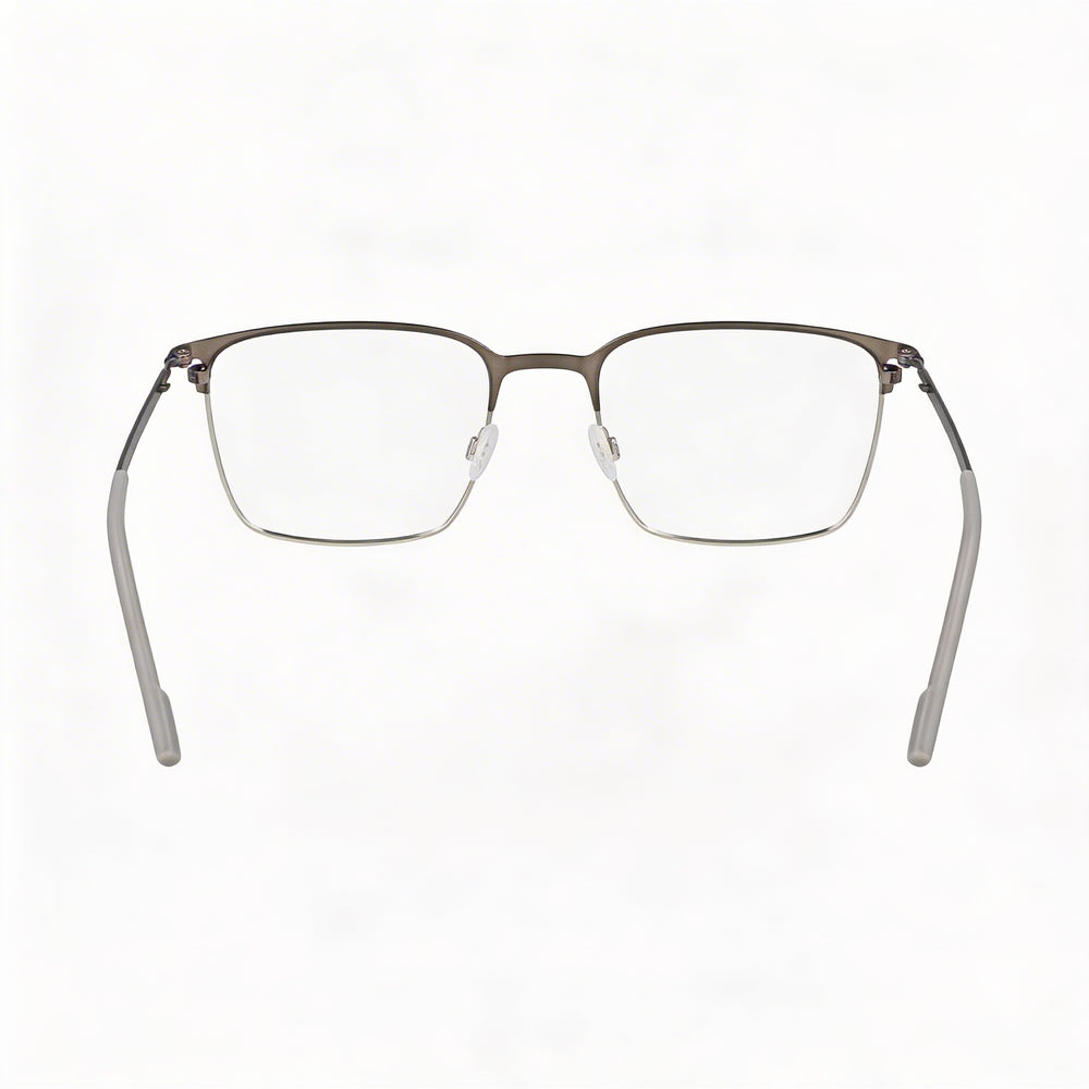 Flexon E1140 Unisex Acetate Frame Eyeglasses with Polycarbonate Non- Lenses Matte Gunmetal/Silver 54mm