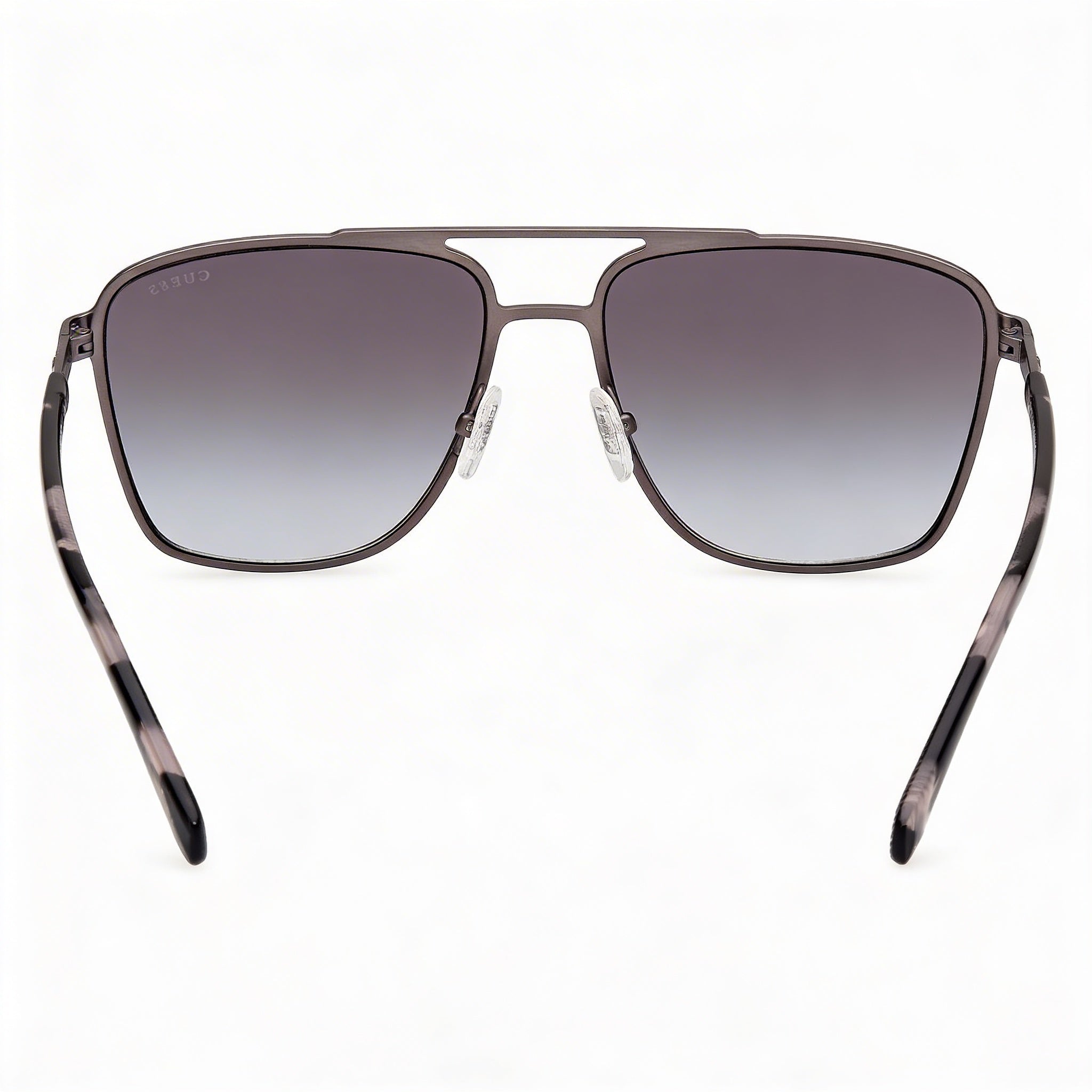 Gafas de sol de aviador Guess Metal, unisex, montura de rutenio oscuro satinado brillante, lentes ahumadas degradadas, protección UV 400, 60 mm, Photo 3