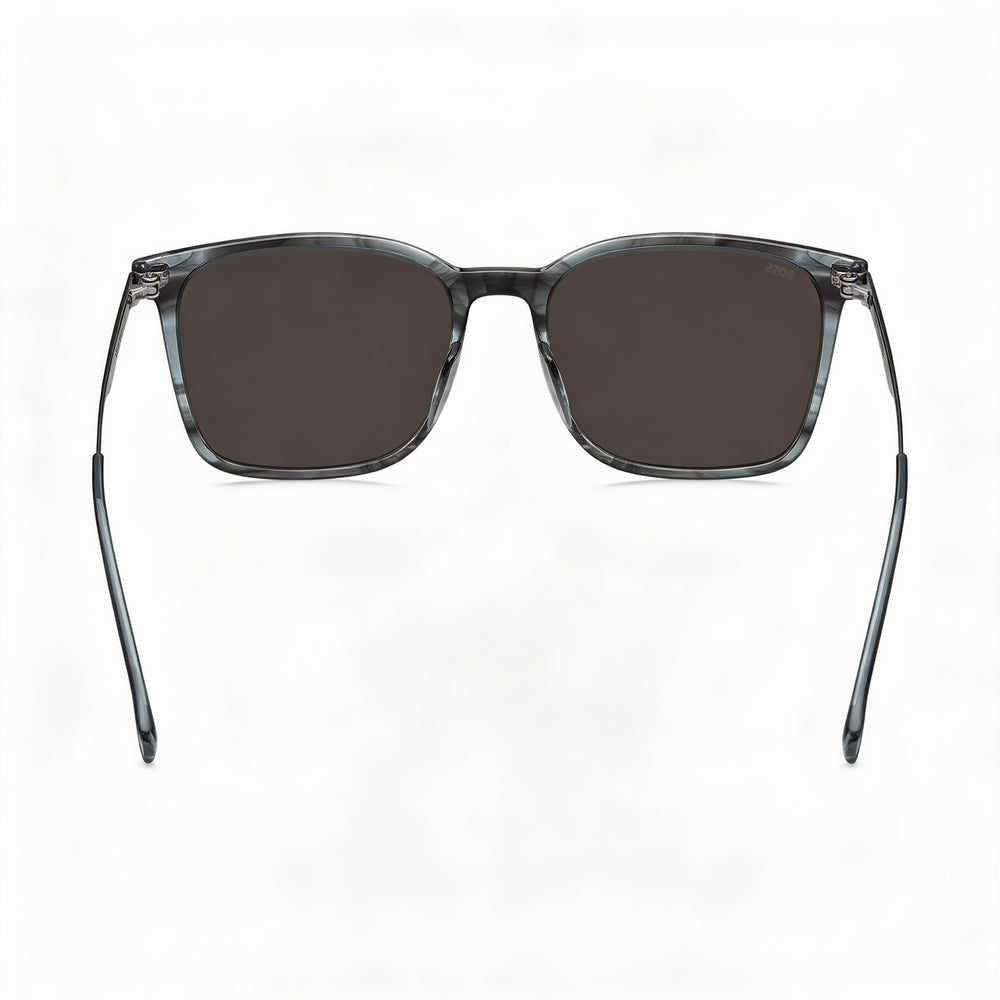 HUGO BOSS BLACK Modern Men’s Non-Polarized Striped Grey Ruthenium Stainless Steel Glasses 54mm