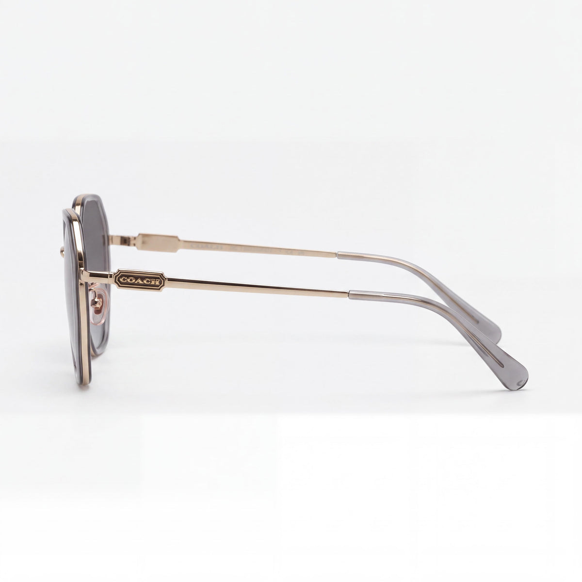 Coach HC7141 Women's Classic Composite Transparent Grey Frame Grey Gradient Non-Polarized UV Protection Sunglasses 54mm, Photo 3