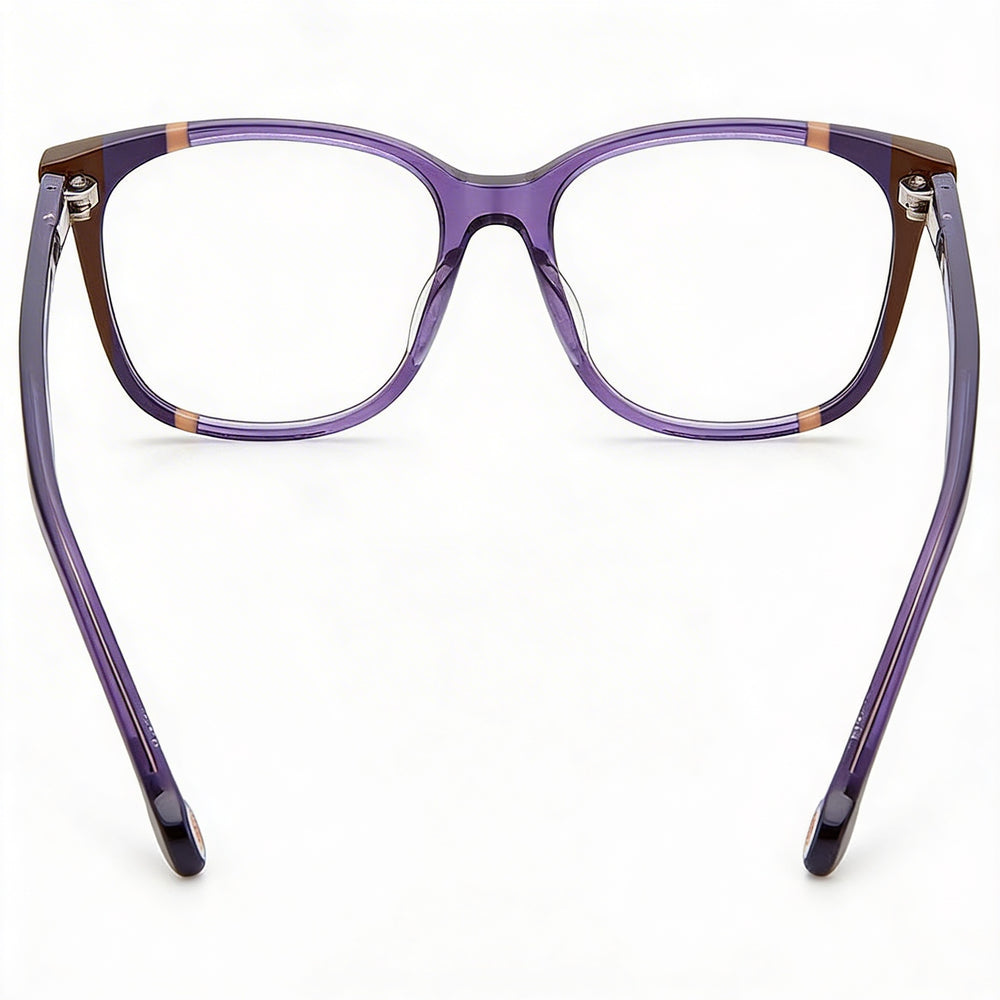 Carolina Herrera CH 0065 Women's Eyeglasses, Rectangular Full Frame, Acetate Frame Violet Brown, 52mm