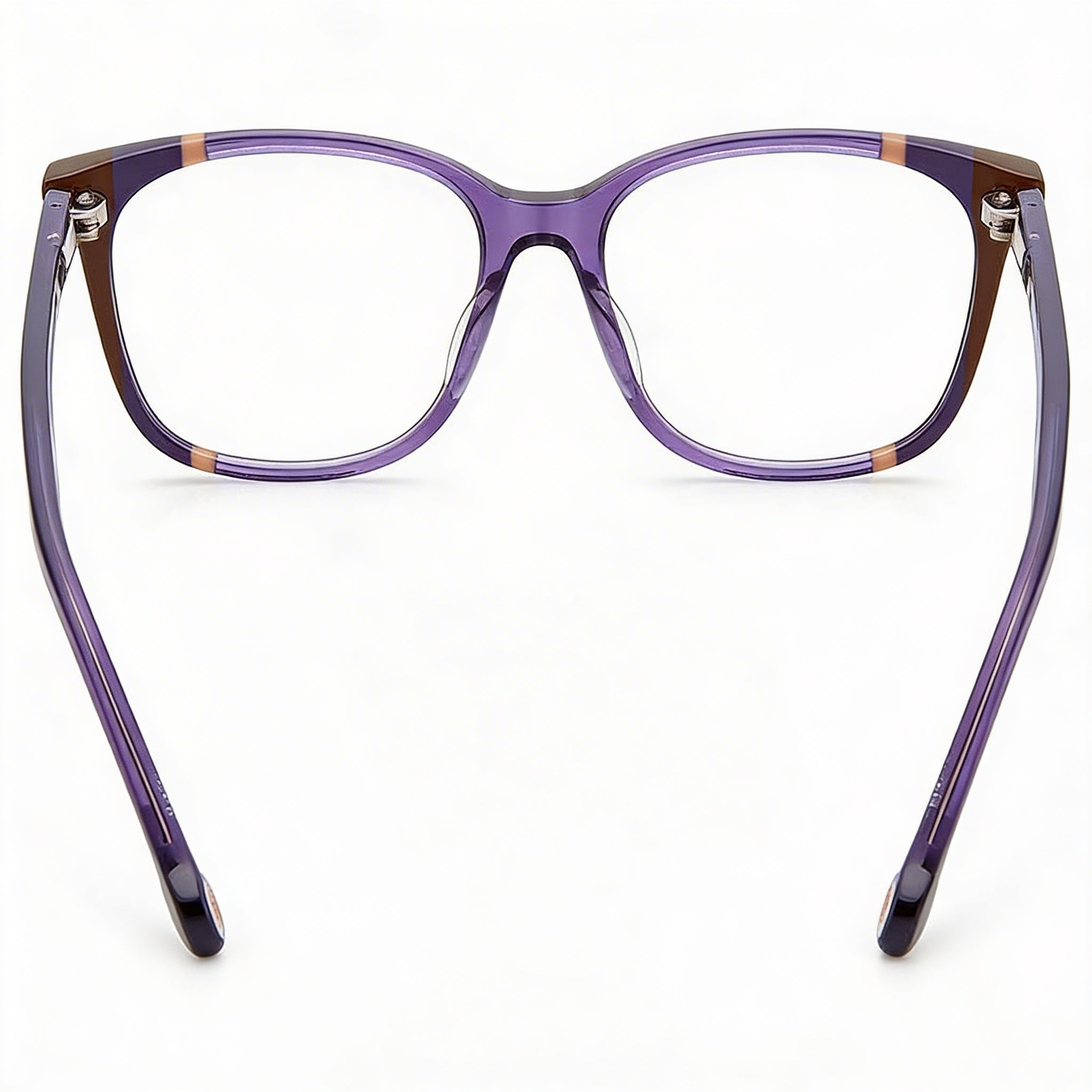 Carolina Herrera CH 0065 Women's Eyeglasses, Rectangular Full Frame, Acetate Frame Violet Brown, 52mm, Photo 4