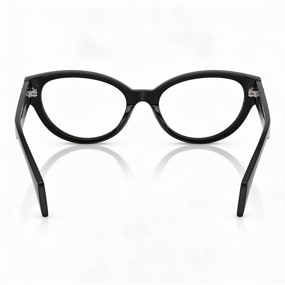 Versace Ve 3361u Women's Black Acetate Frame Eyeglasses with Clear Lenses, 51mm Lens Width