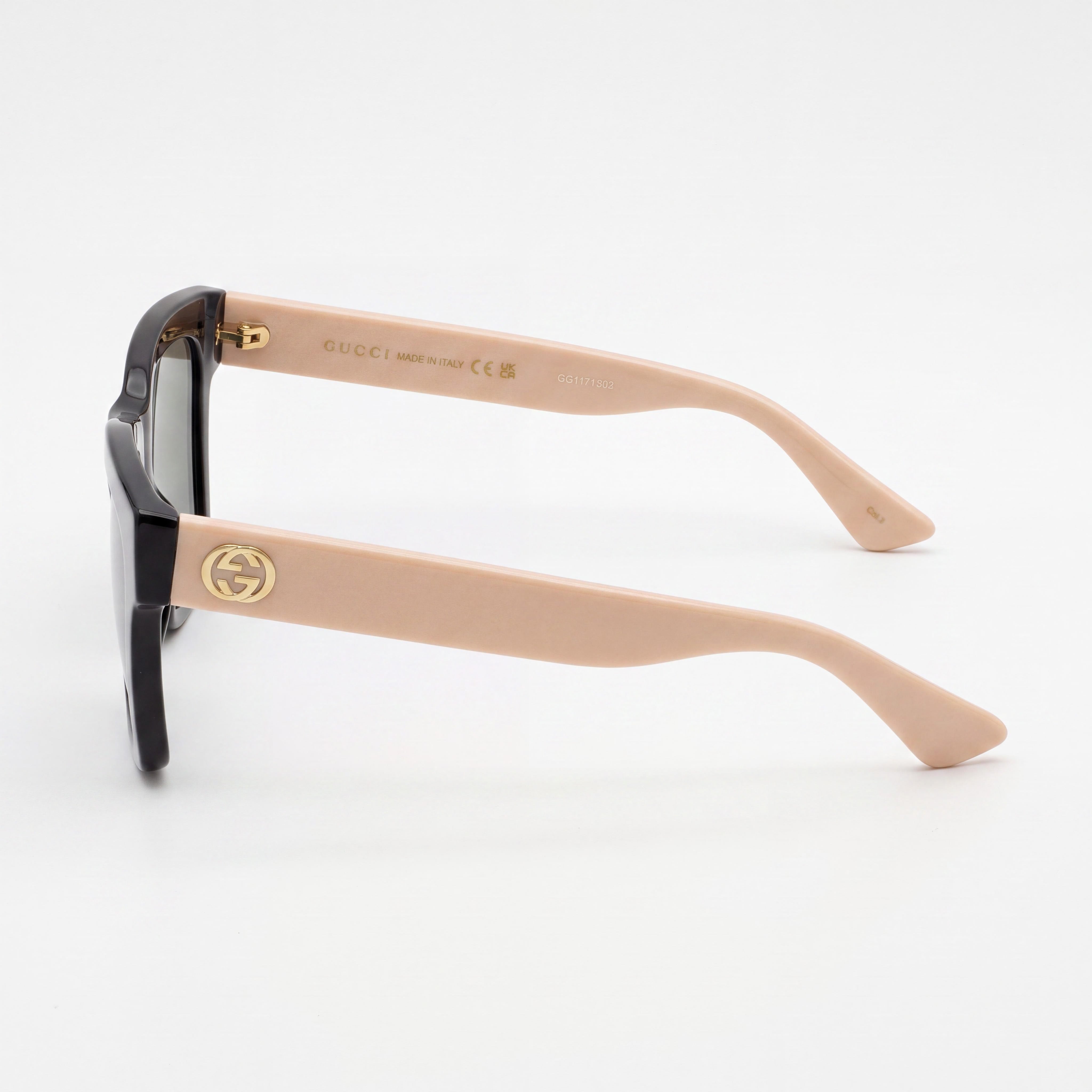 Gucci Classic Women's Square Black & Pink Acetate Sunglasses 54mm, Photo 3