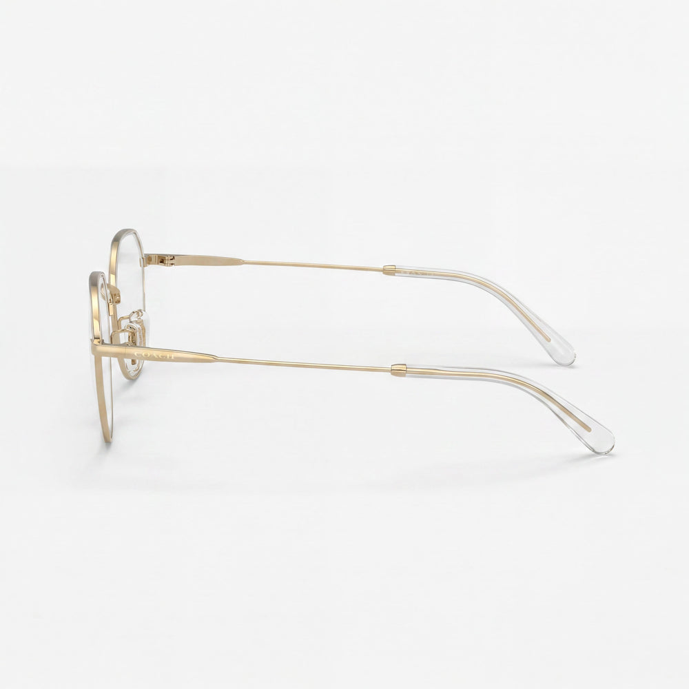 Coach Hc5188td Women's Shiny Light Gold/Clear Titanium Prescription Ready Eyeglasses 51mm