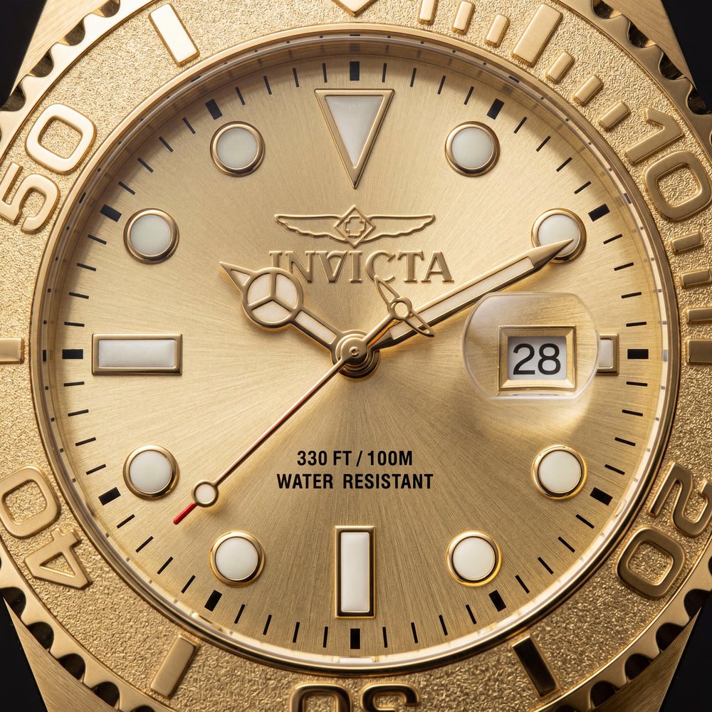 Invicta Pro Diver 69521 Reloj de cuarzo de precisión unisex de acero inoxidable tono dorado de 47 mm