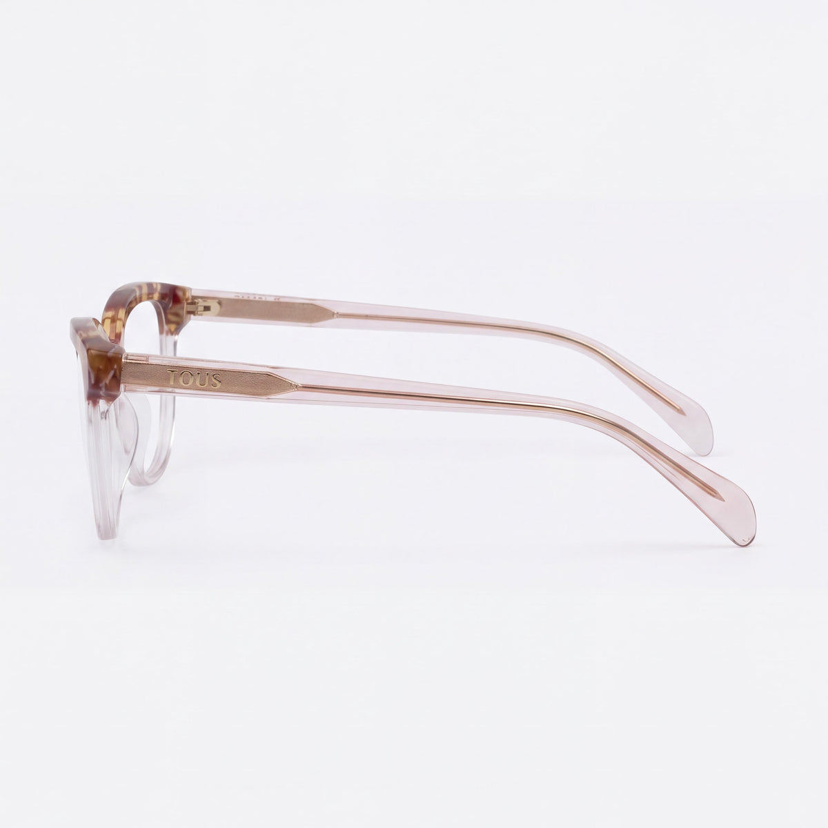 Montura óptica cuadrada para mujer TOUS de acetato de celulosa rosa transparente de 53 mm, lista para graduar, con lentes de demostración transparentes, Photo 3