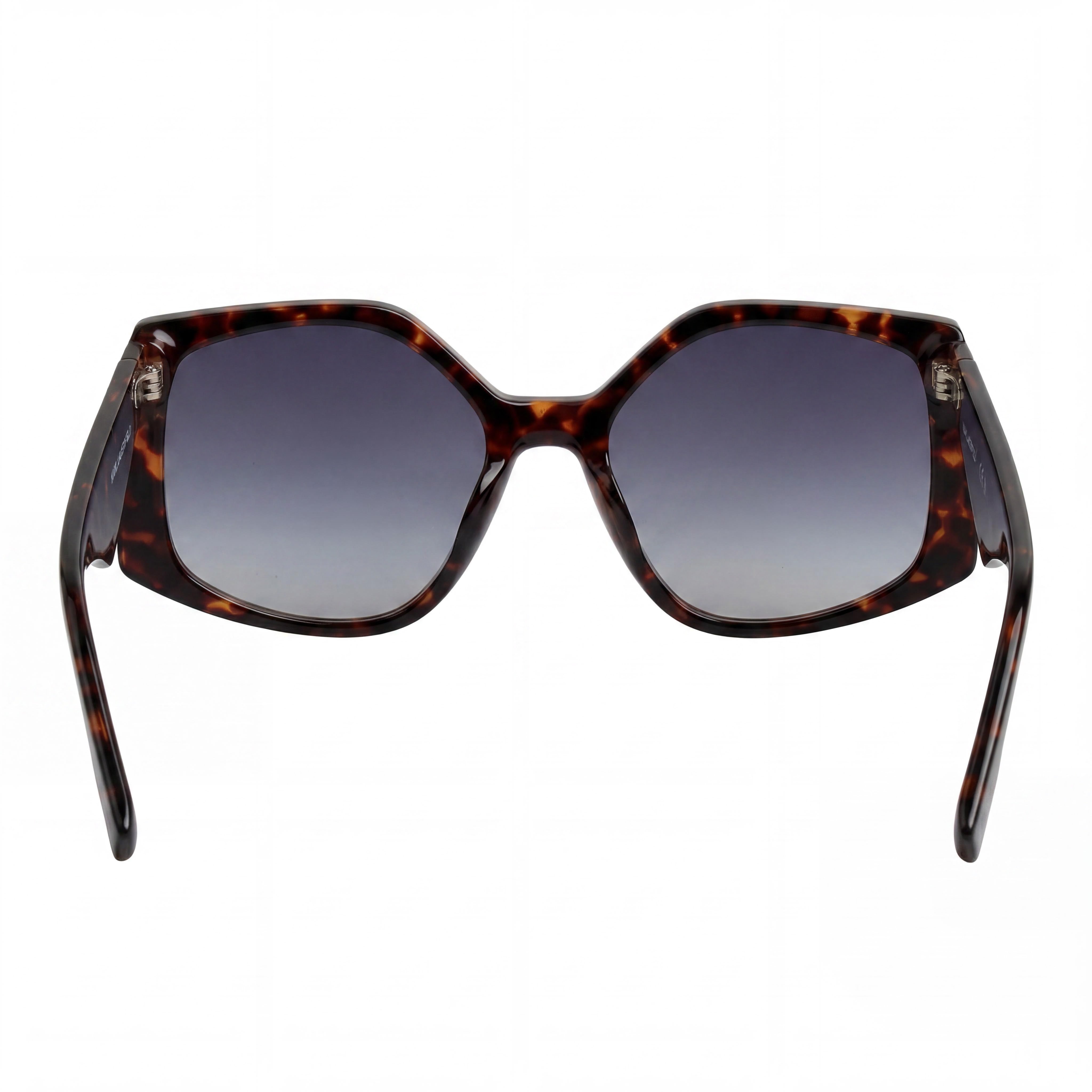 KARL LAGERFELD KL6208S Women's Dark Havana Acetate Wide Square Sunglasses, Gradient Blue Lenses, UV Protection 55mm, Photo 4