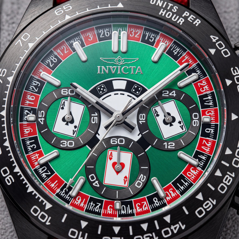 Reloj de Cuarzo Invicta Speedway 50518 para Hombre, Esfera Verde, Correa de Nylon, Acero Inoxidable, 40mm