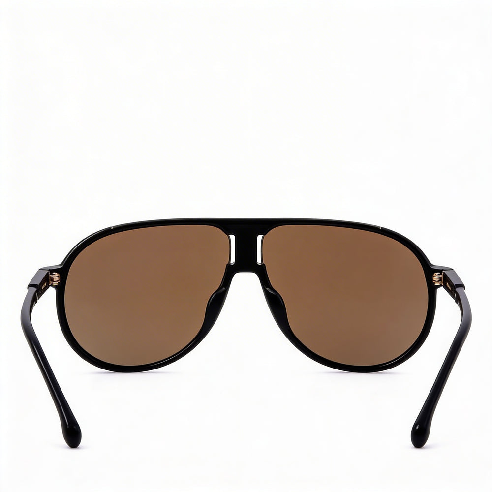 Carrera Casual Men's Black Gold Injection Propionate Sunglasses, 100% UV Protection, Gold High Contrast Antireflex Lenses 62mm