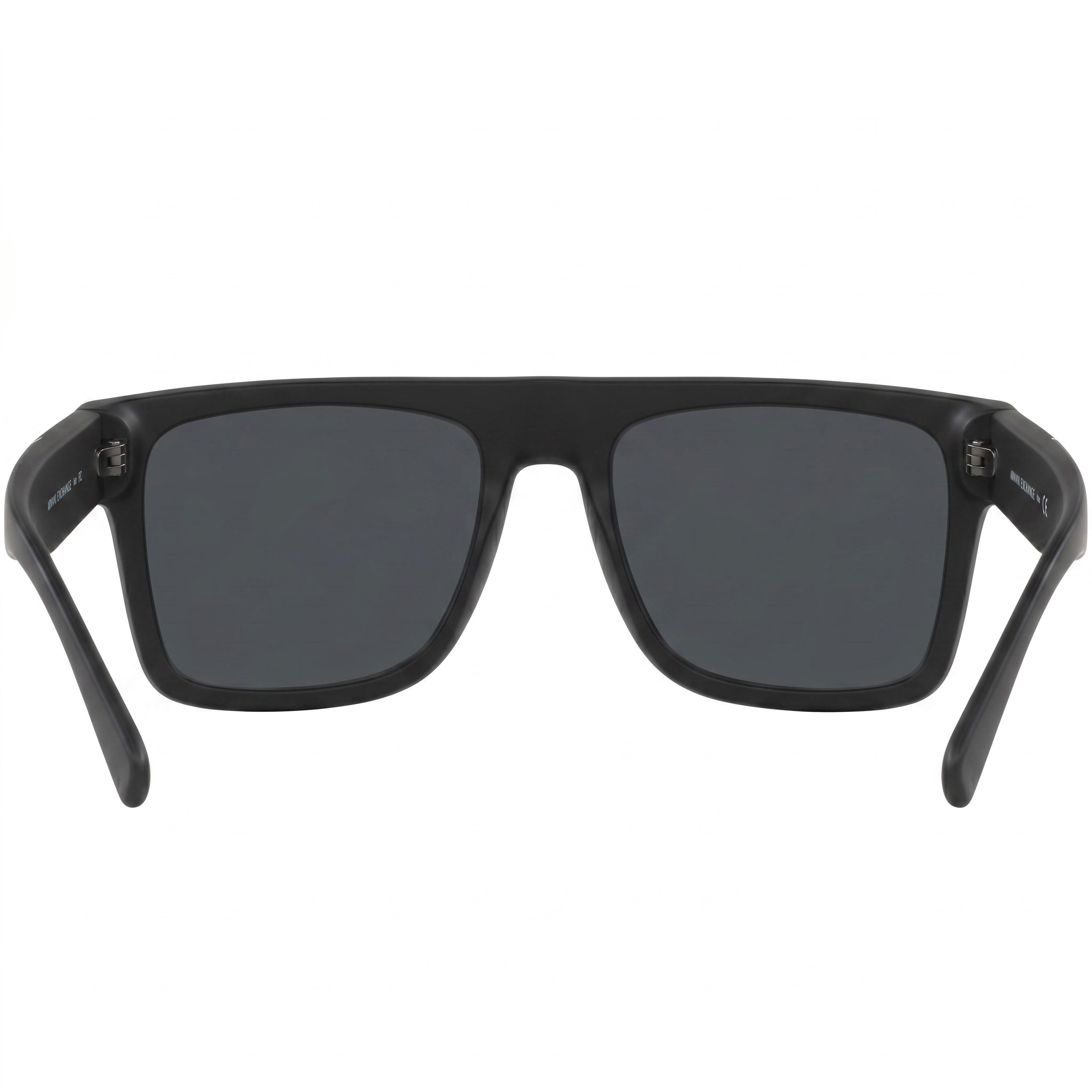 A|X Armani Exchange Modern Minimalist Men’s Matte Black Plastic Sunglasses with Dark Grey Lenses 55mm, Photo 4