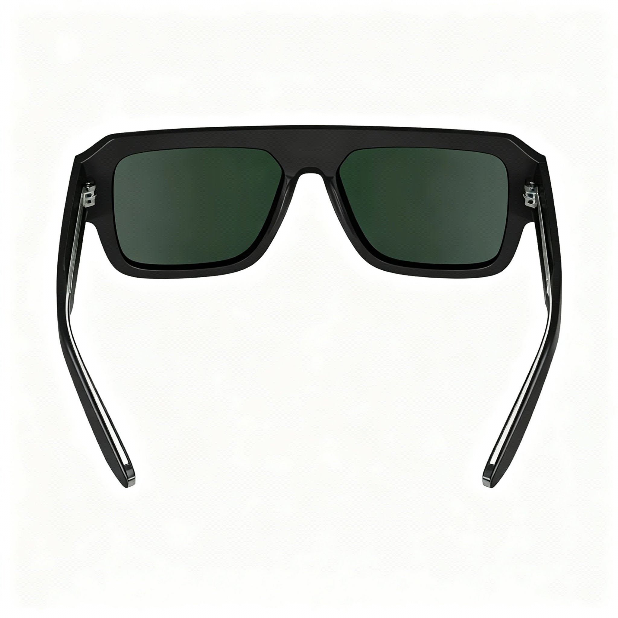 Calvin Klein Square Black Plastic Unisex Solid Green Lens Non-Polarized UV Protection 56mm Sunglasses, Photo 3