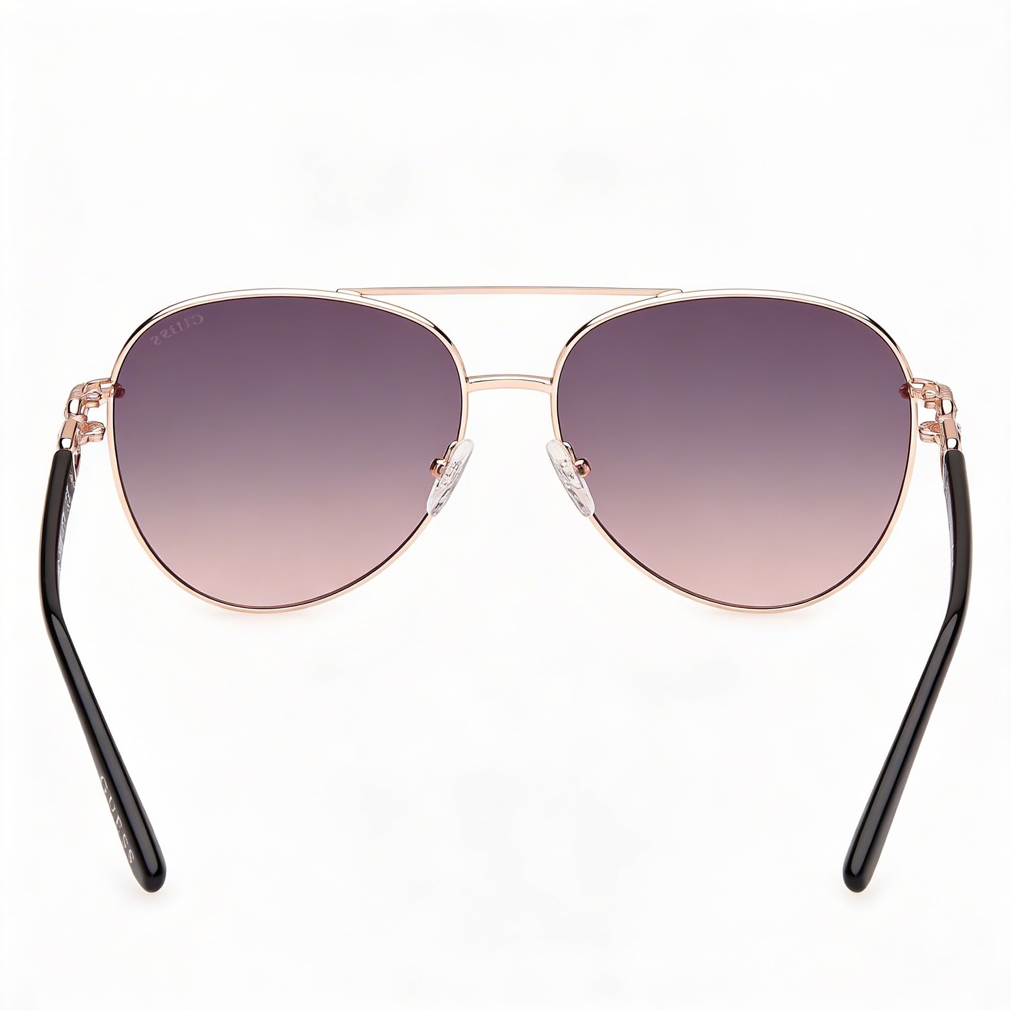Guess Aviator Metal Sunglasses Women's Rose Gold Frame Gradient Smoke UV Protection 61mm, Photo 4