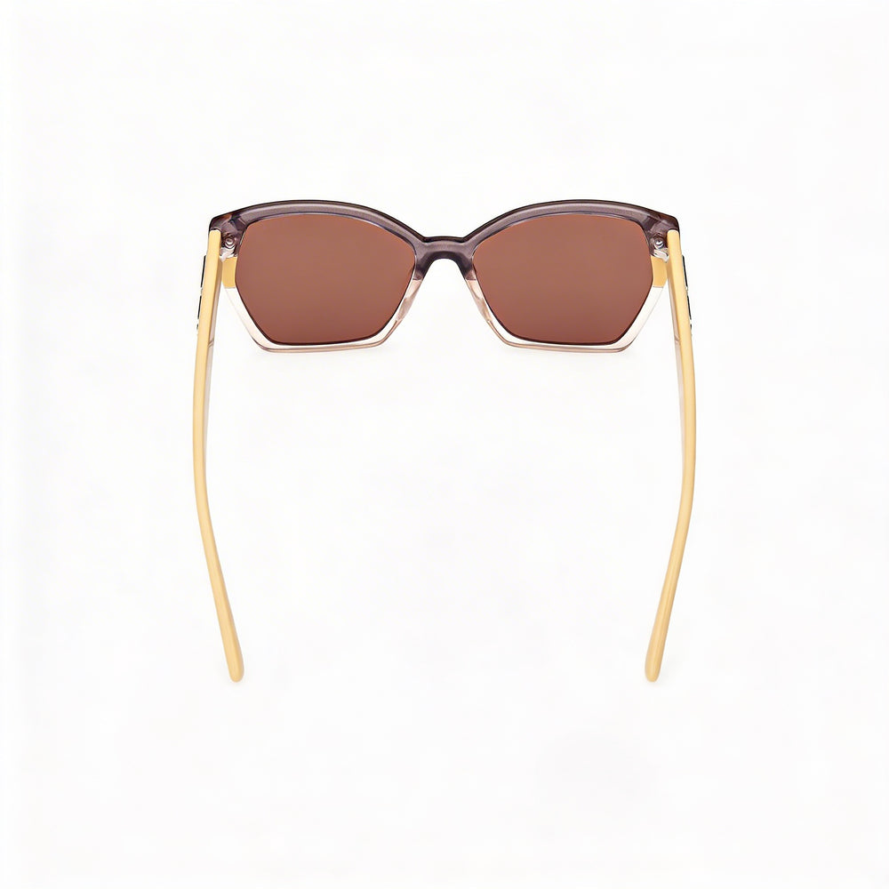 Gafas de sol Guess para mujer con protección UV, policarbonato con rayas amarillas, lentes marrones, 55 mm