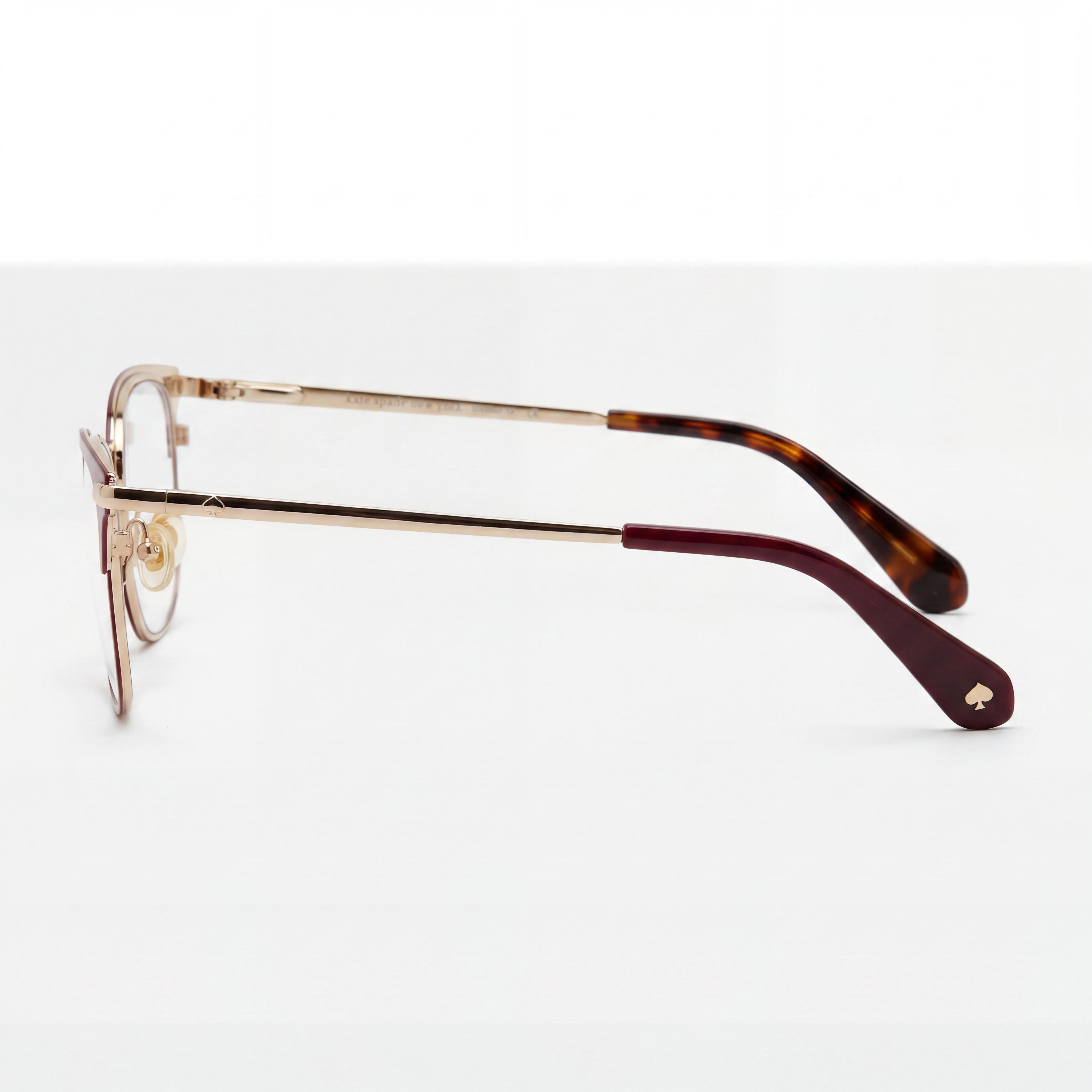 Gafas Kate Spade New York rectangulares de metal burdeos para mujer con lentes de policarbonato (50-17-140 mm), Photo 2