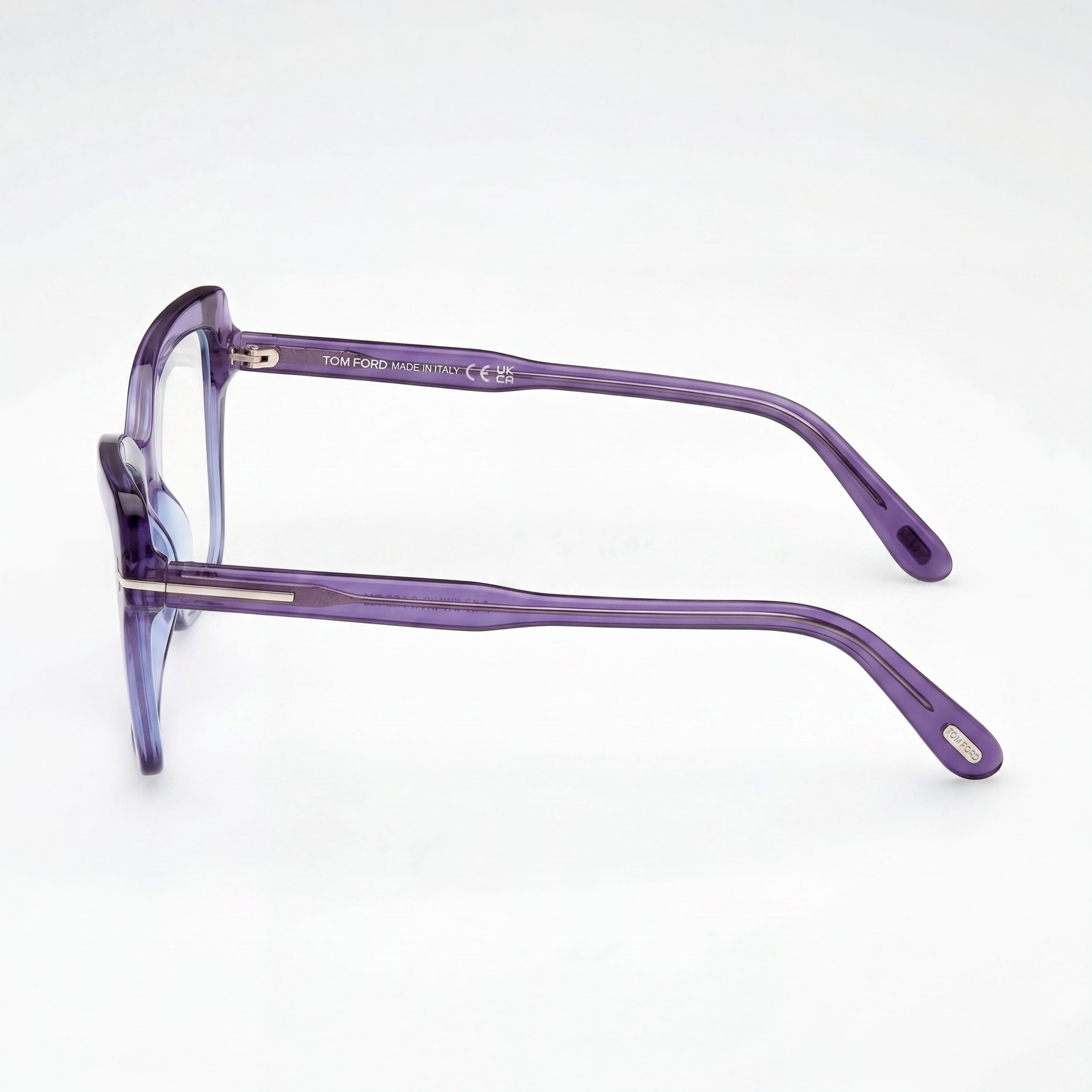 Tom Ford FT 5948-B BLUE BLOCK Women's Transparent Violet Eyeglasses with Blue Light Filter Lenses 55mm, Photo 2