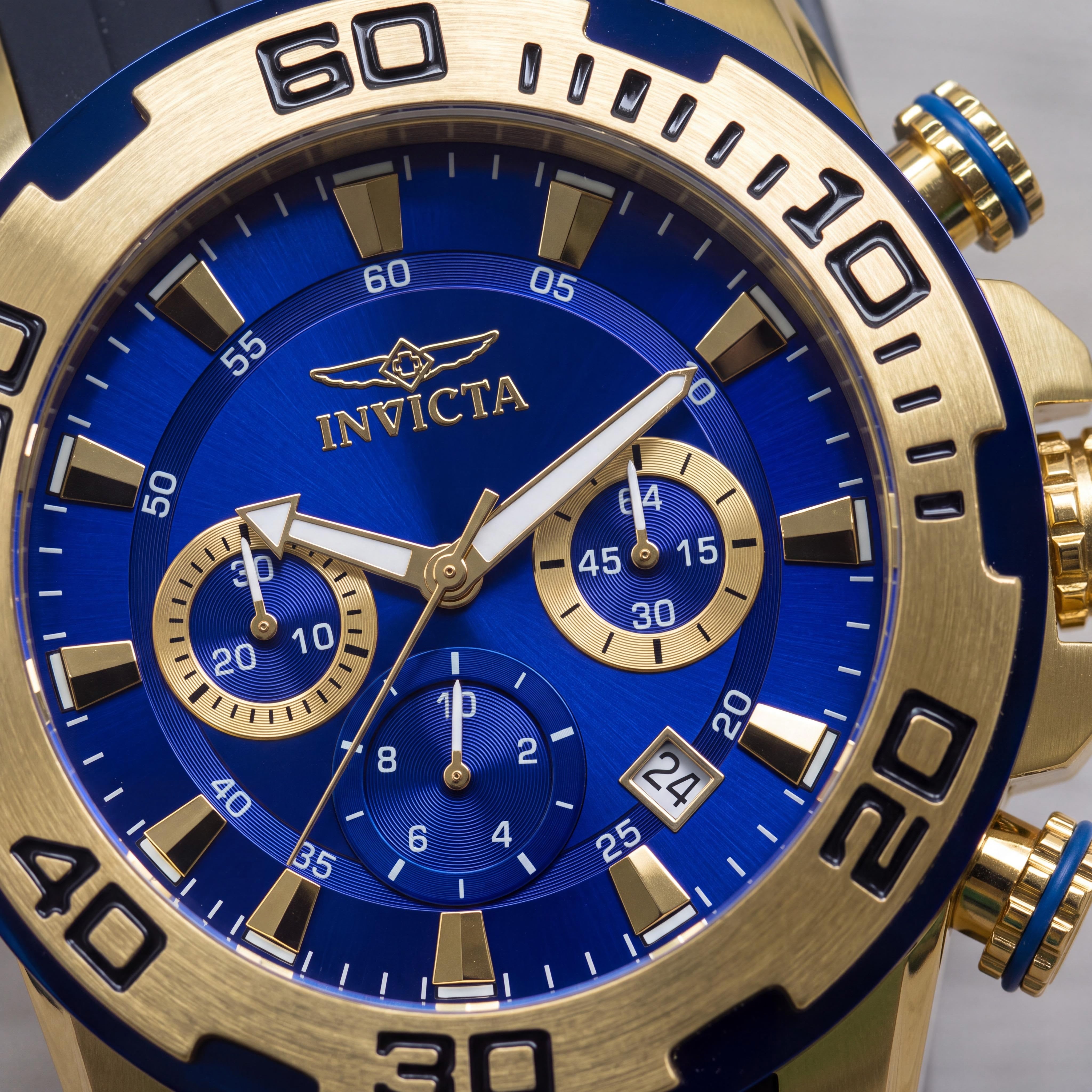Invicta Men's Pro Diver Chronograph Black Blue Stainless Steel 50mm Watch, Photo 2