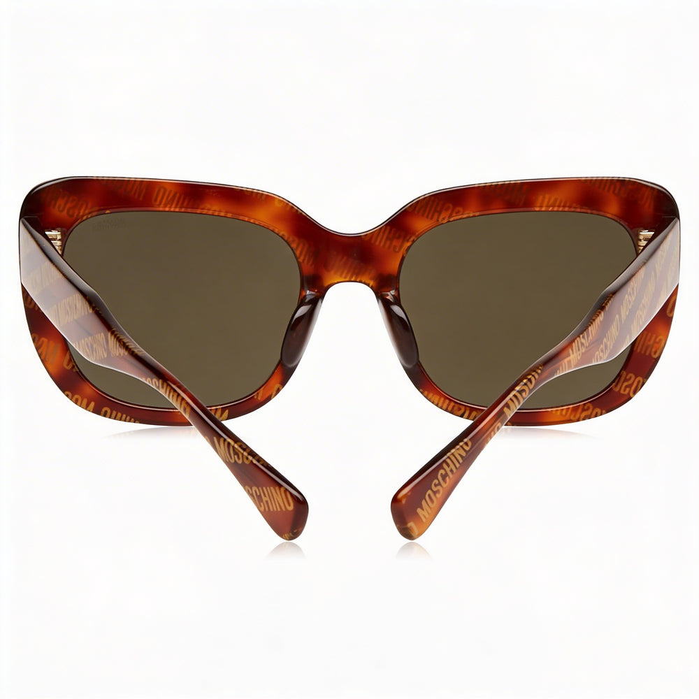 Gafas de sol Moschino MOS132/S para mujer, cuadradas, con diseño Havana, de acetato, con lentes grises, no polarizadas y protección UV, 53 mm