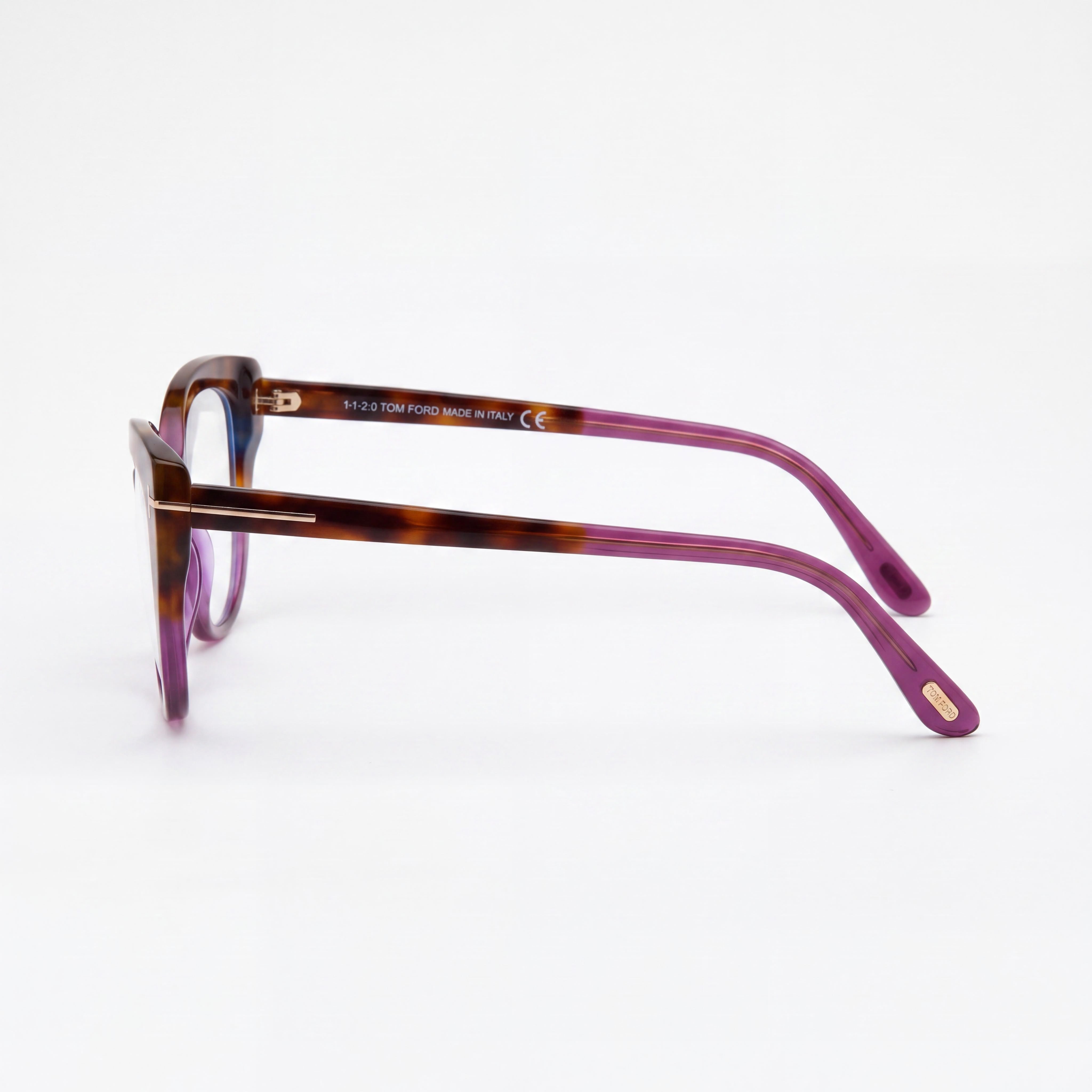 Gafas de plástico Tom Ford Ft5673-b para hombre, color morado lechoso y Habana rubio, 54/15/140, Photo 2