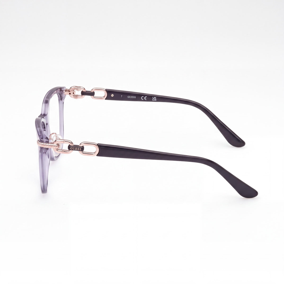 GUESS Gu50203-d Women's Shiny Grey Plastic Frame Eyewear with 53mm Lens, 18mm Bridge, 140mm Temple, Photo 3