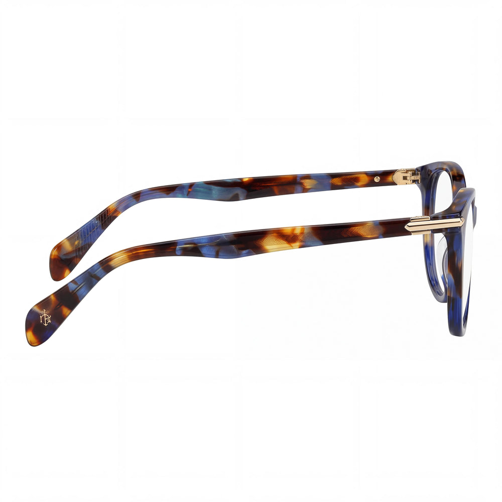 Gafas Rag & Bone Rnb 3023 para mujer, montura de acetato color azul Habana con lentes de 51 mm de ancho