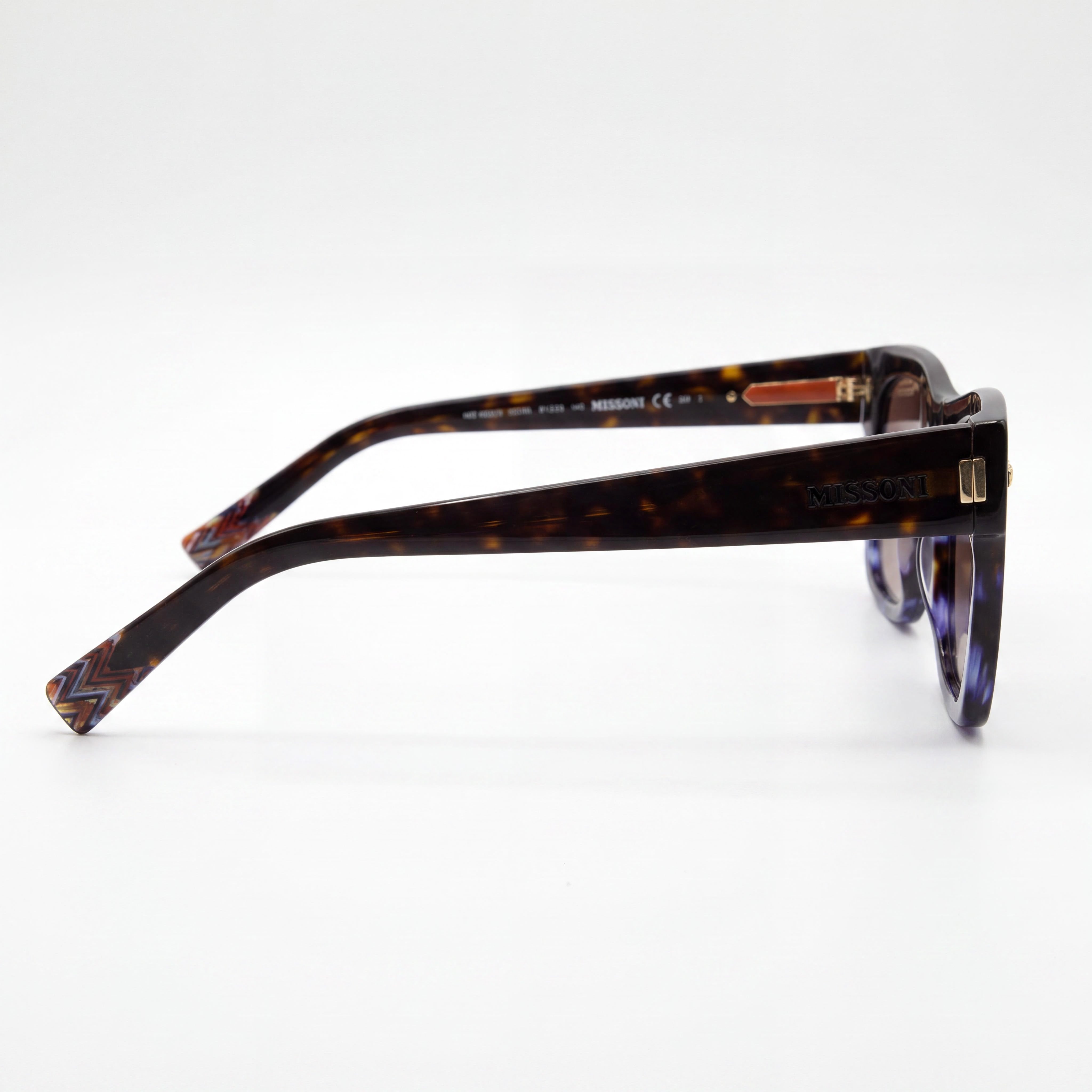M Missoni Casual Women's Acetate Frame Sunglasses with Havana Shaded Brown Gradient Lenses, UV Protection, 51mm, Photo 3
